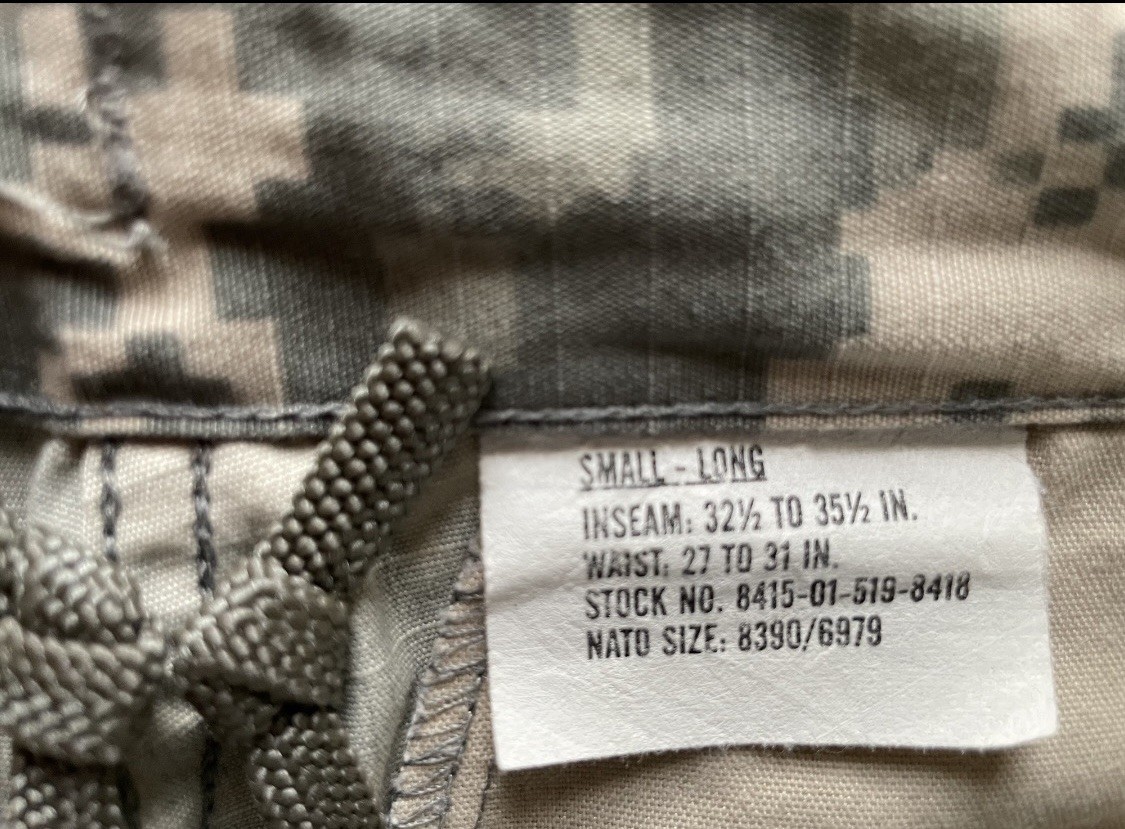 Vintage Military Digital Camo Tactical Pants, Small -Long, 32 1/2,by 35 1/2