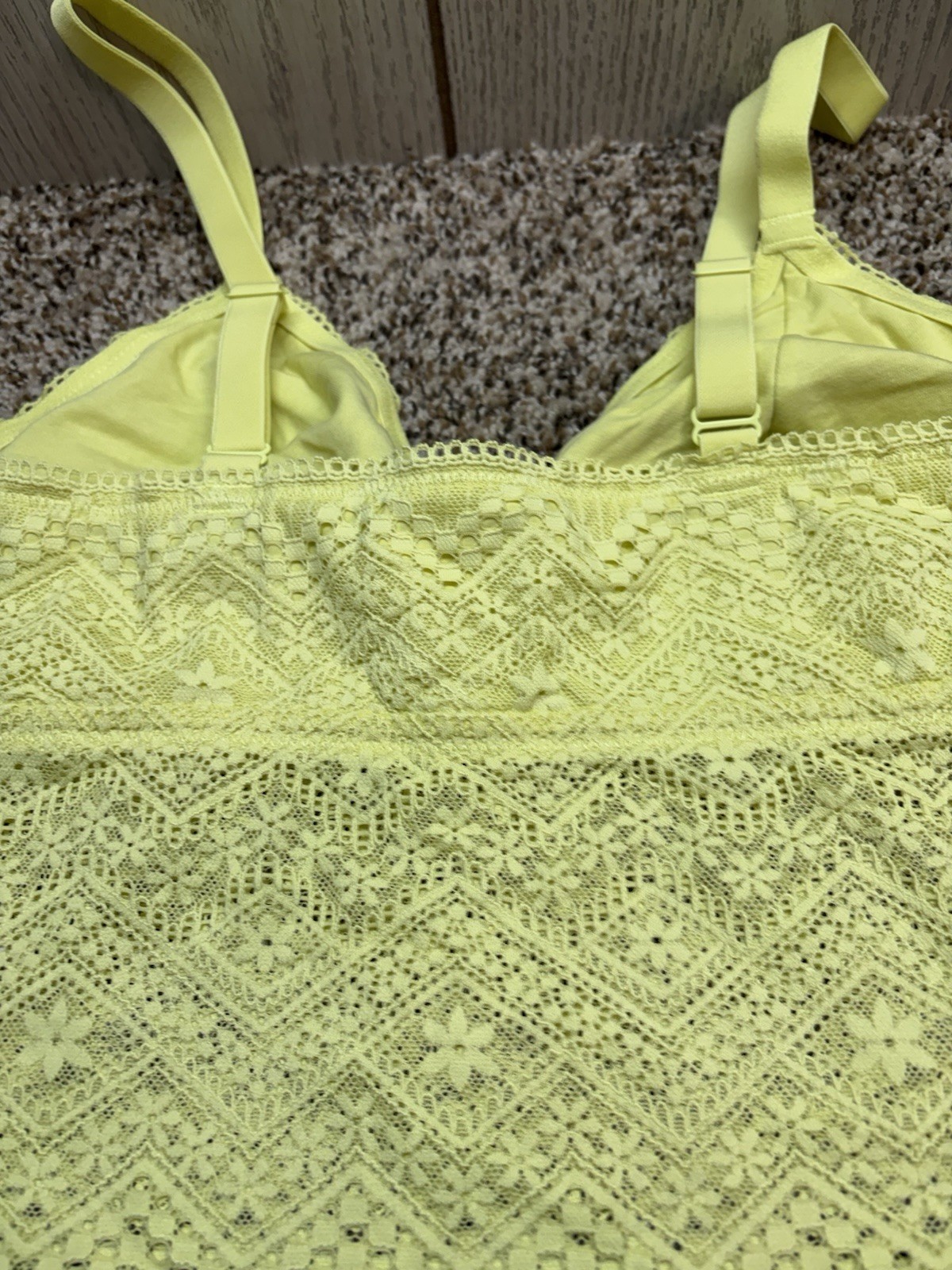 Auden Unlined Long Line Bralette “Lemon Yellow” Size: XL. NEW!