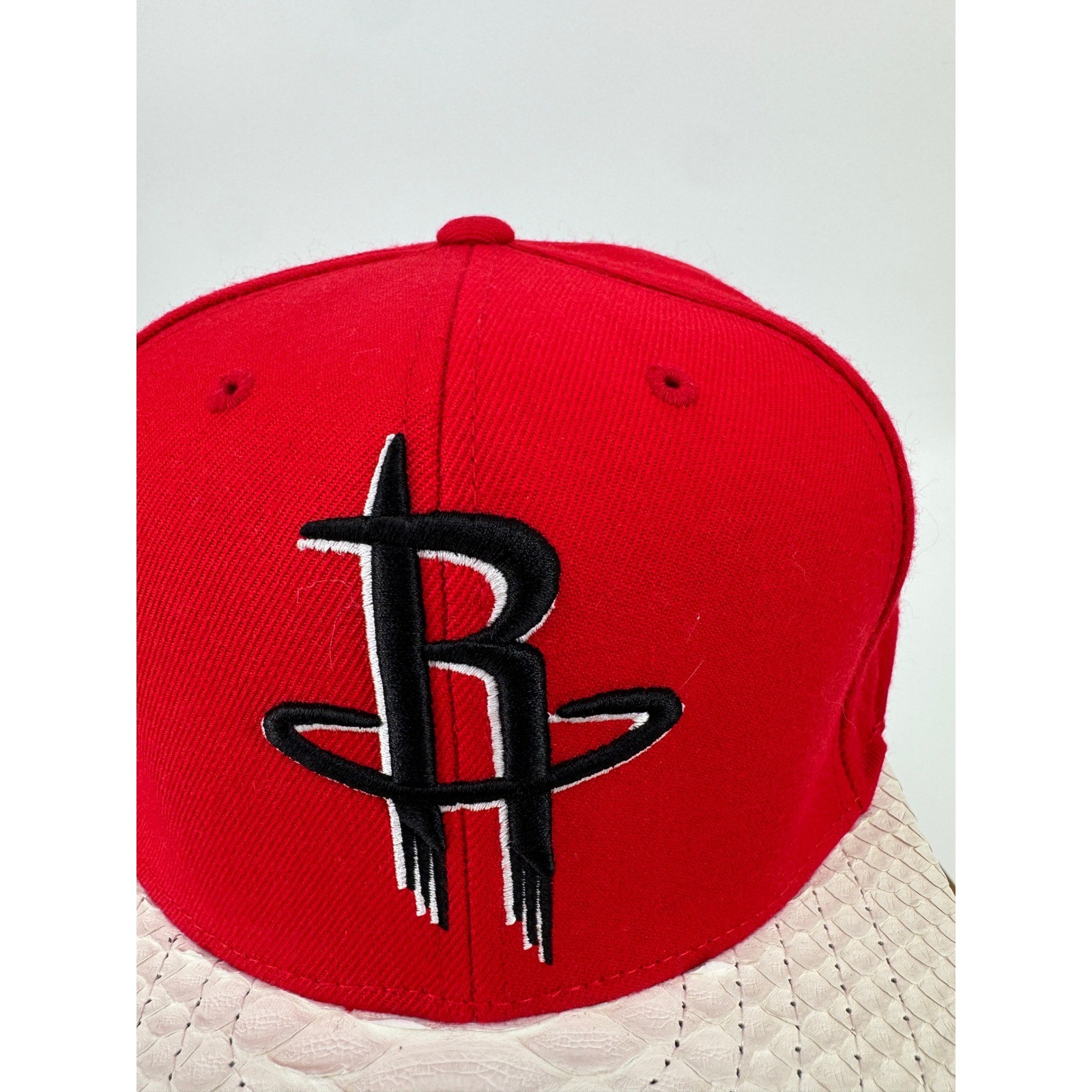 Mitchell & Ness Dre Mack Houston Rockets Hat Red White Python Brim Just Don