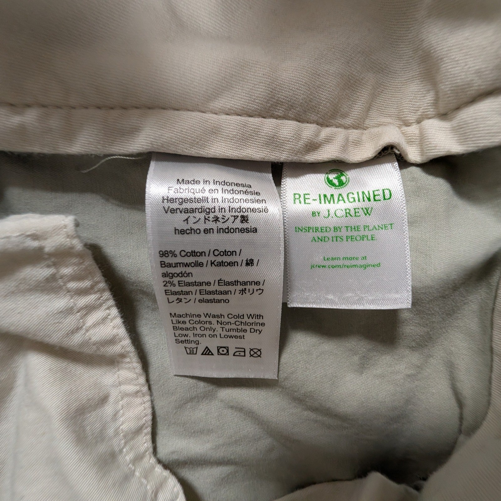 J. Crew Chino Shorts Mens 36 Beige Khaki 9 Inch Inseam Stretch Cotton
