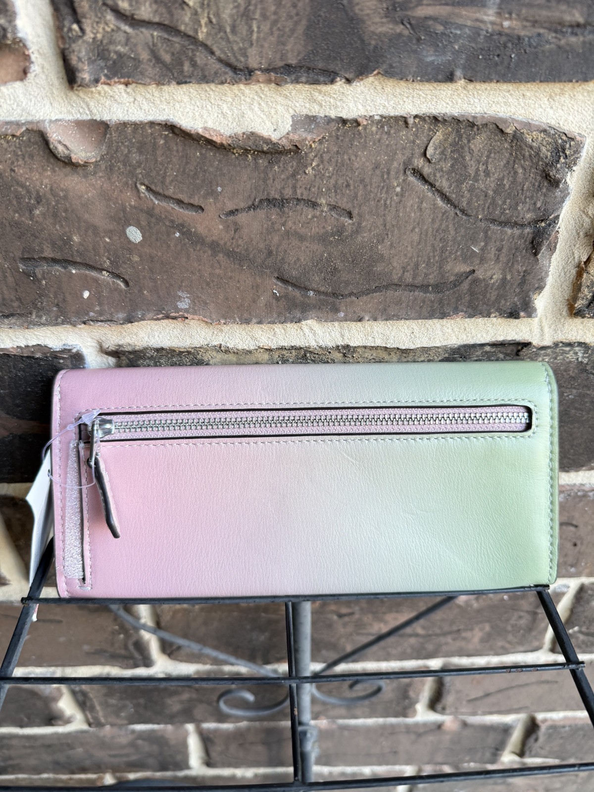 NWT $195 Coach CA262 Wyn Pale Pistachio Multi Ombre Soft Leather Wallet green