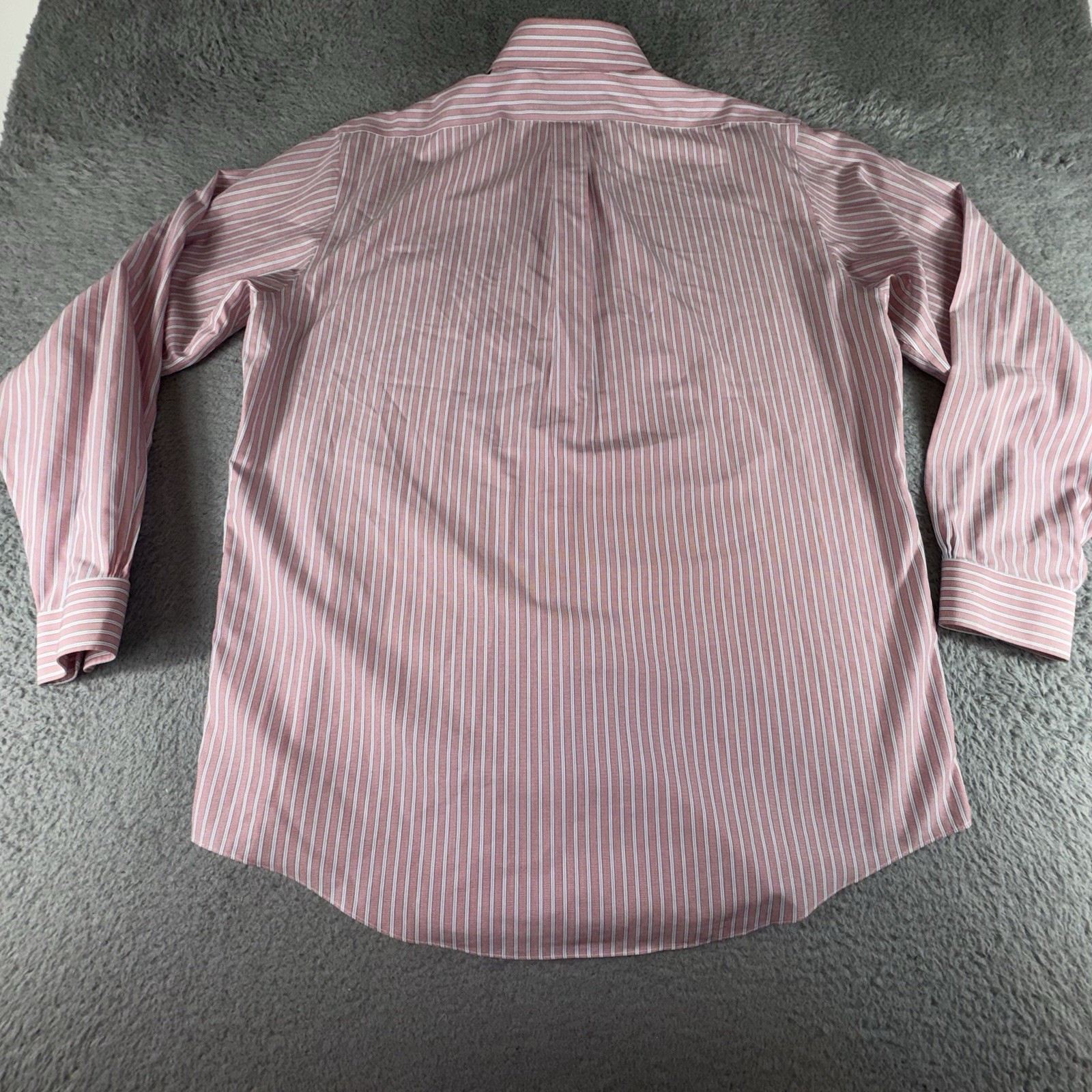 Brooks Brothers Madison Fit Pink Striped Shirt 16.5 36 Large Non-Iron Supima Men