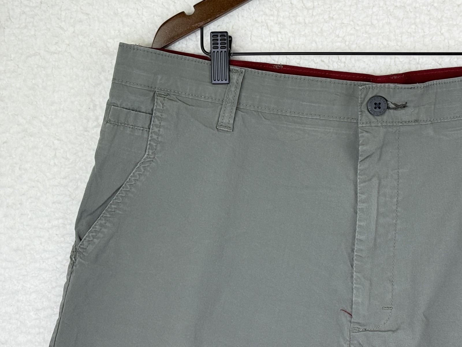 Wrangler Shorts Mens 40 Gray Chino Cotton Nylon Spandex Stretch Pockets Hike