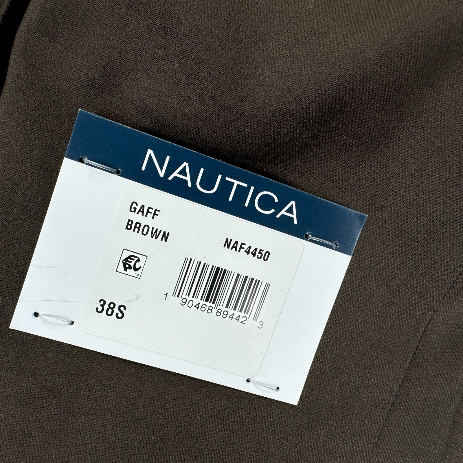 Nautica Mens 2-Piece Modern Fit Active Stretch Solid Suit Brown 38S 32W