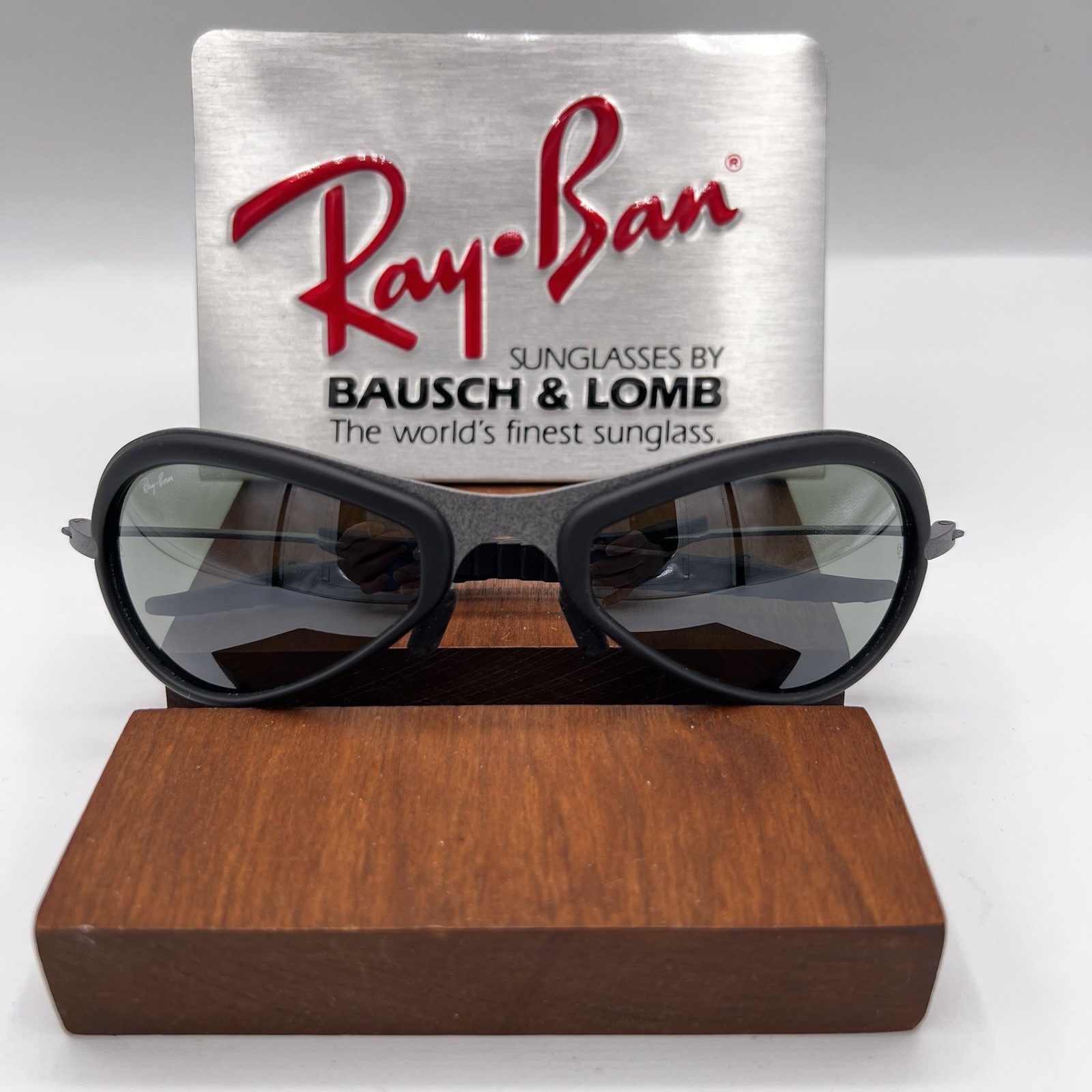 VTG B&L RAY-BAN W2378 G15 MATTE-Gray ORBS COMBO DELUXE Metal Black Rubber NOS