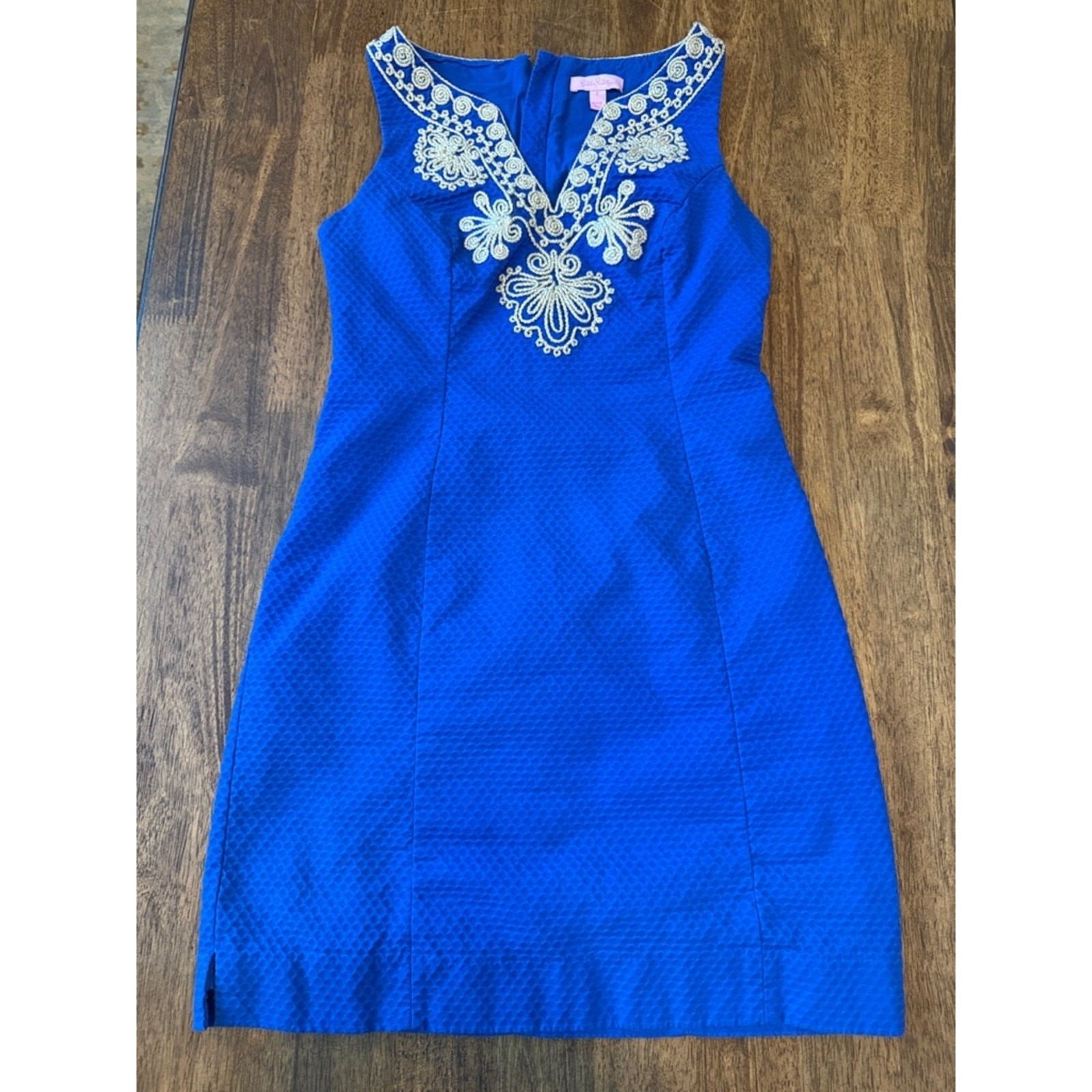 Lilly Pulitzer Royal Blue Sleeveless Embroidered Mini Dress