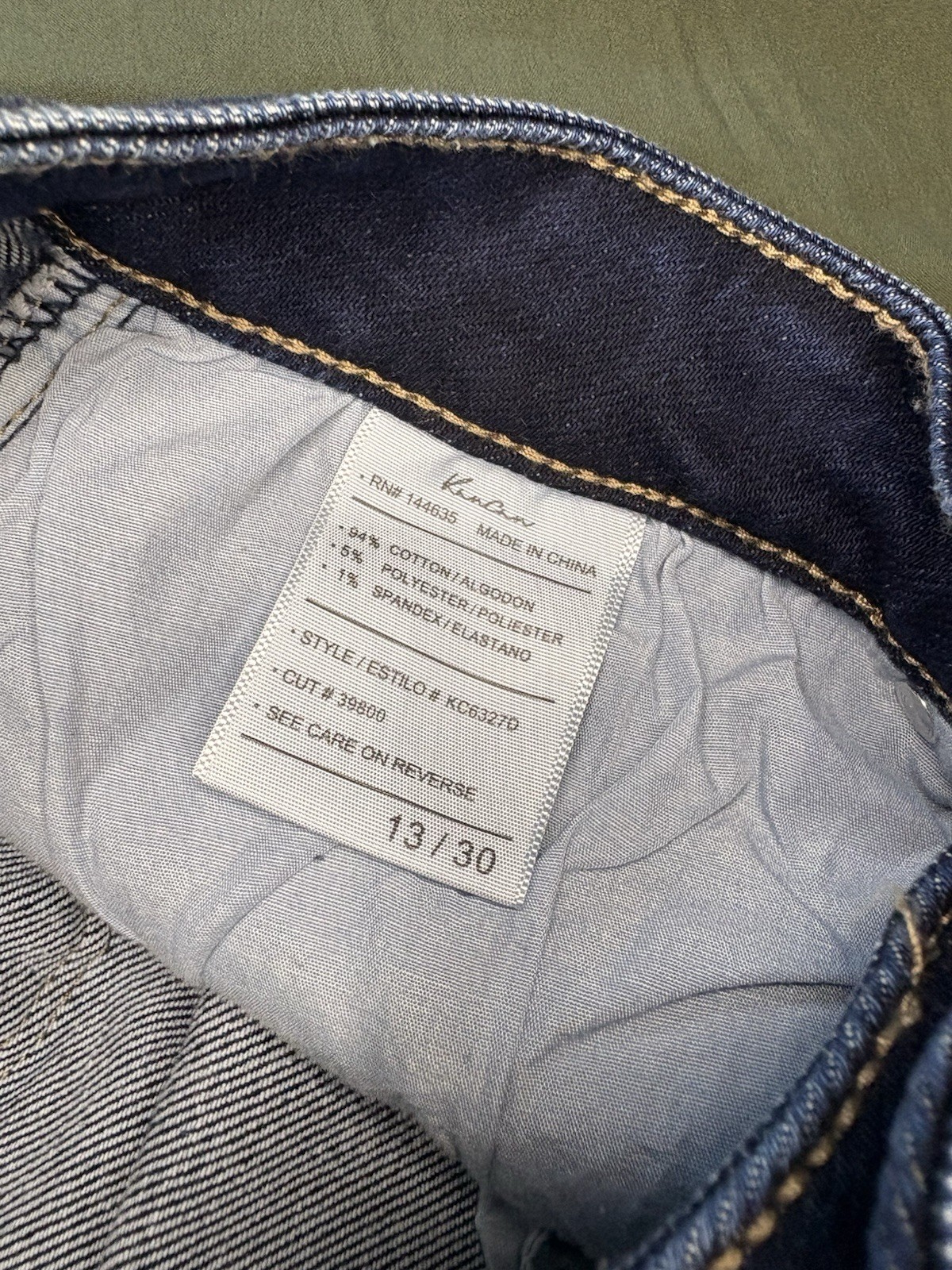 KanCan Premium Distressed Raw Hem Flare Jeans Stretch Button Fly Blue 13/30