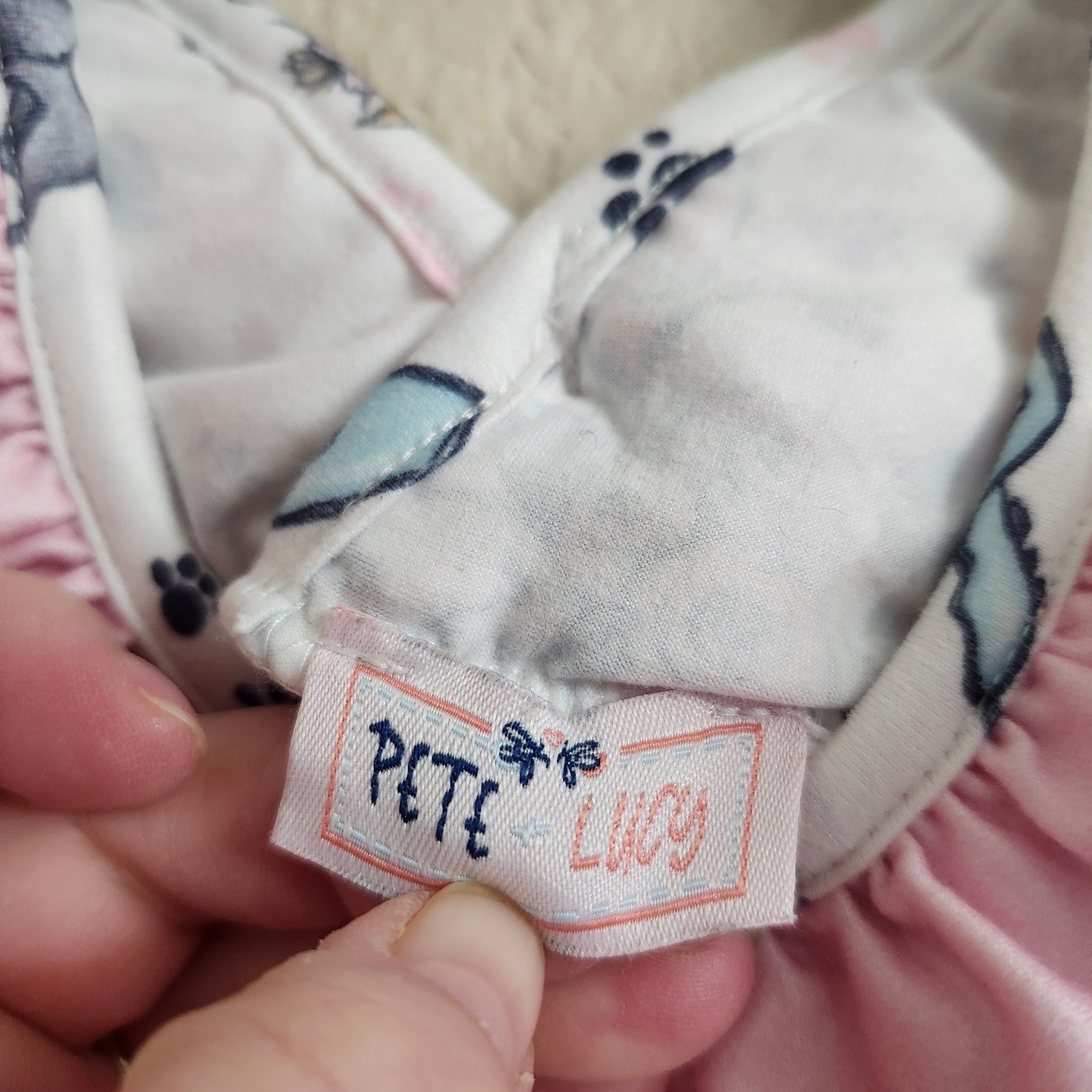 Pete Lucy Pampered Pets Size 12-18M Girls Poodle Romper Sleeveless Pink Ruffle