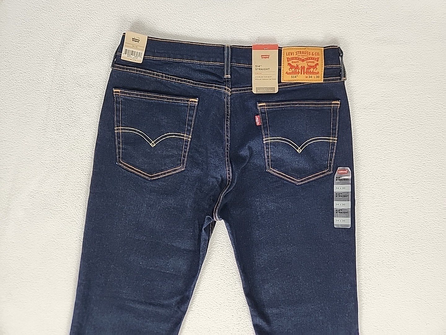 Levi’s 514 Regular Fit Zip Fly Straight Leg Denim Jeans 34X30 Men’s Dark Blue