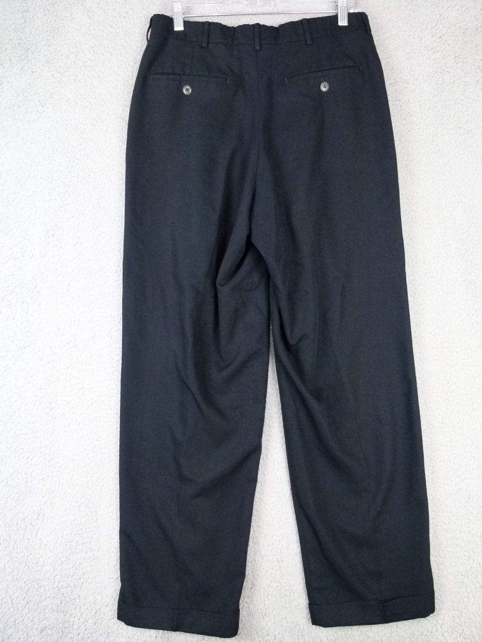 Savane Mens Size 32×30 Black Process 2000 Pleated Dress Pants