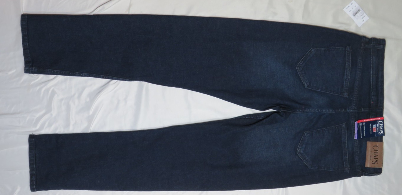 RALPH LAUREN CHAPS DEEP SEA BLUE JEANS 30×32 STRAIGHT FIT FREEDOM STRETCH NWT