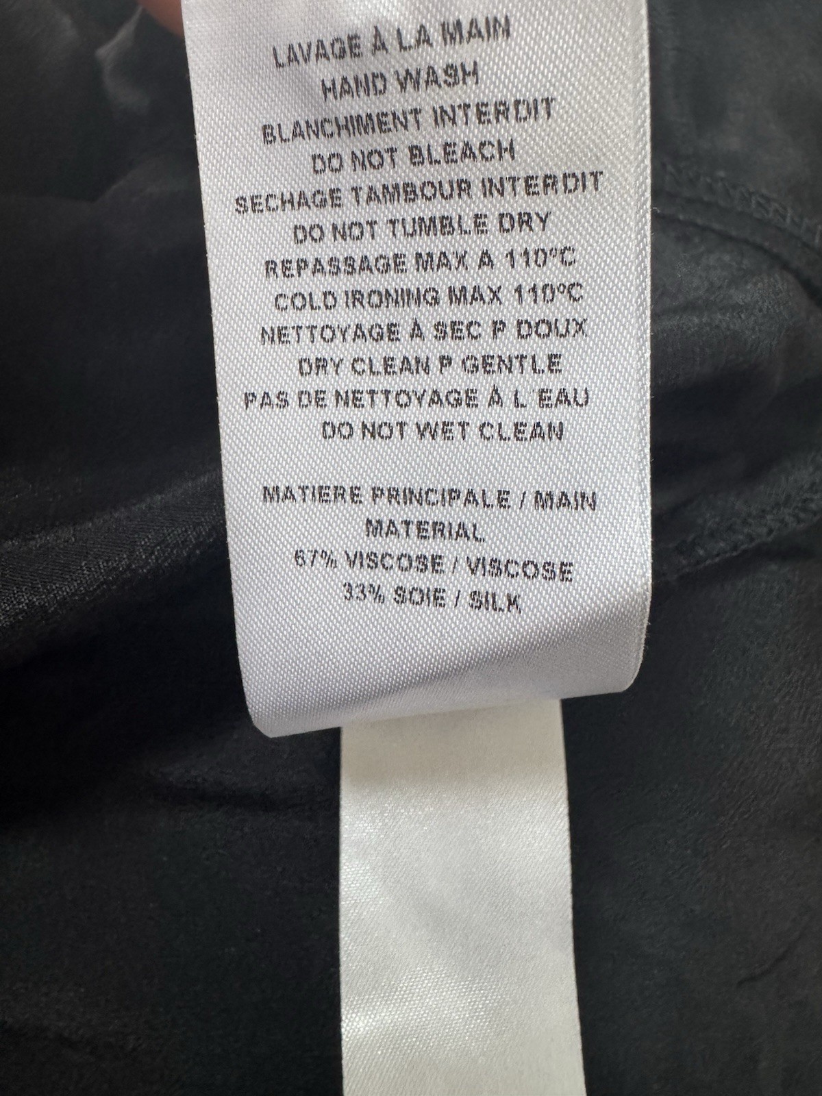 See By Chloé Black Silk Viscose Blend Top Sz 38 US 6 NWT Portugal $410