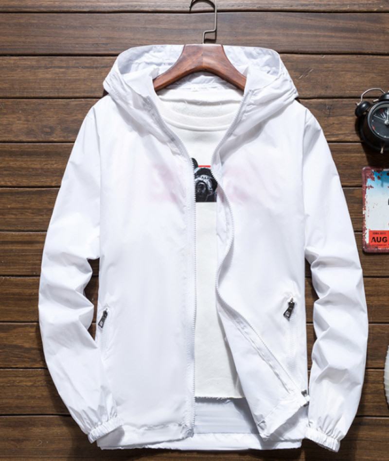 Men‘s Lightweight Windbreaker Hooded Waterproof Rain Jacket Breathable Outwear