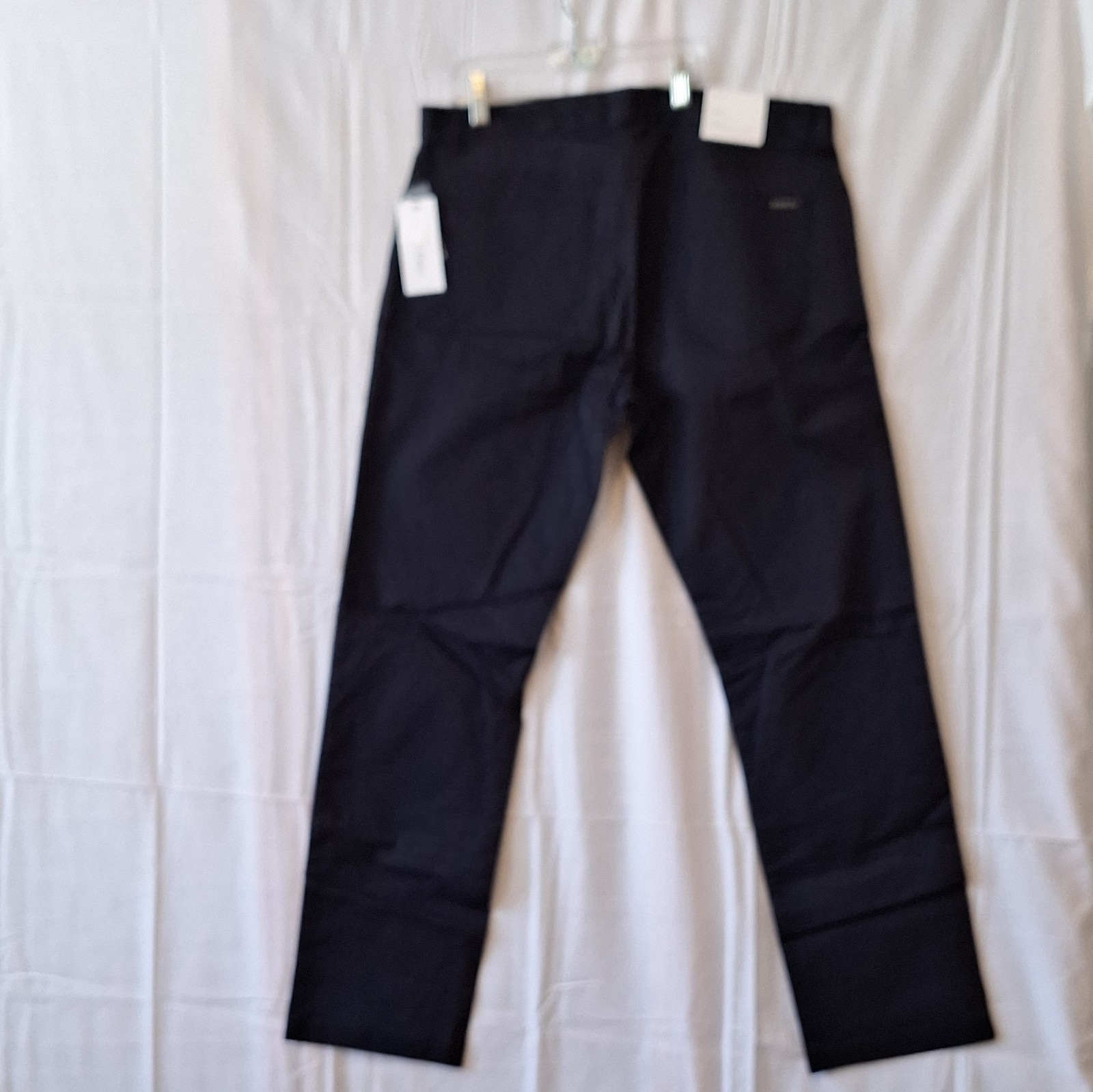 34Wx32L Calvin Klein Men’s Navy Twill Chino Pants Slim Fit Tapered Stretch