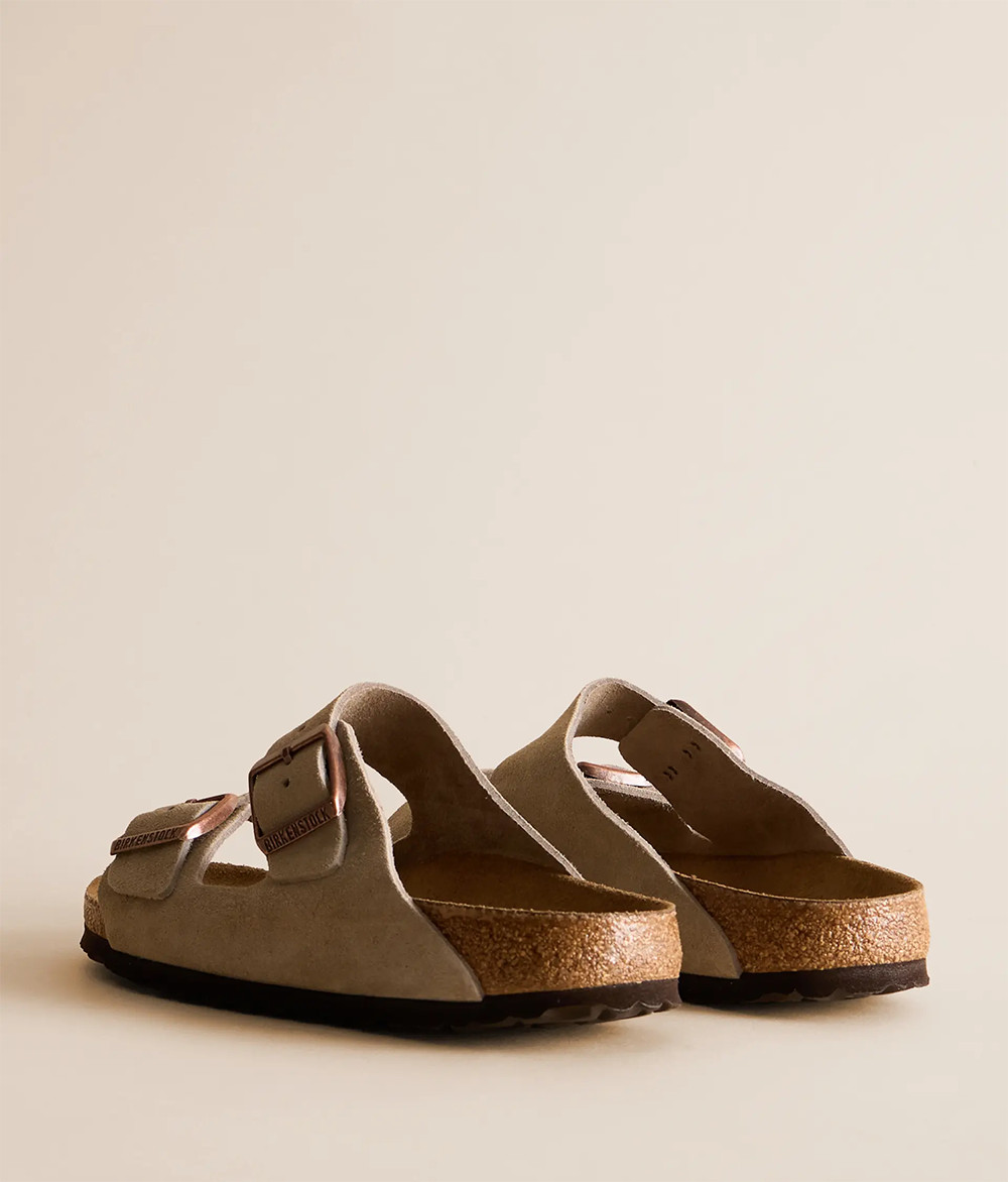 Birkenstock Arizona Sandals Taupe Suede Leather Women’s Shoes Narrow EU 37-41