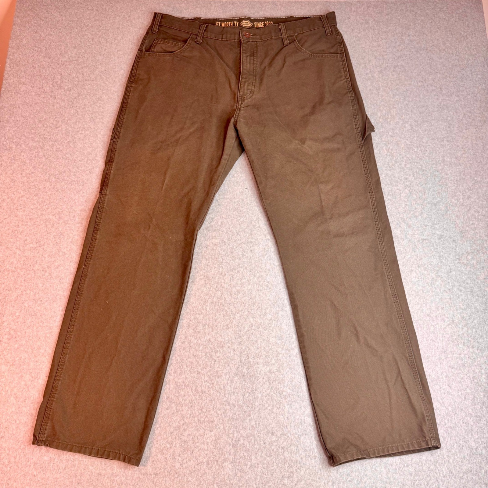 Dickies Mens Relaxed Fit Carpenter Pants Brown Duck Canvas Workwear 36×32