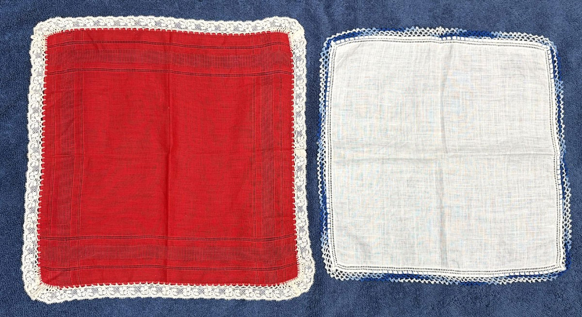16 Crochet Tatted Lace Trim Hankies Vintage Lot Variety