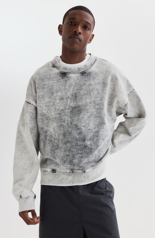 H&M Oversized-Fit Washed Sweatshirt For Men (Grey)