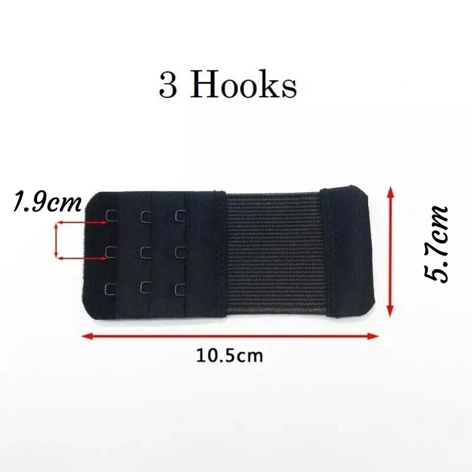 3ROW 2,3,4 Hook Bra Extender Extension Bra Strap Strapless Underwear Maternity