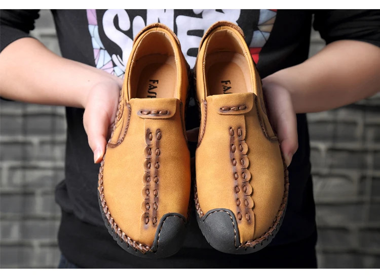 Men’s Casual Shoes Loafers Low-top Slip on Handmade Breathable Driving Shoes