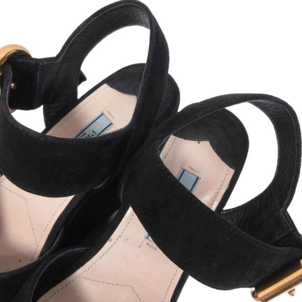 Prada Platform Sandals Suede Black Women’s Size EU35/US5