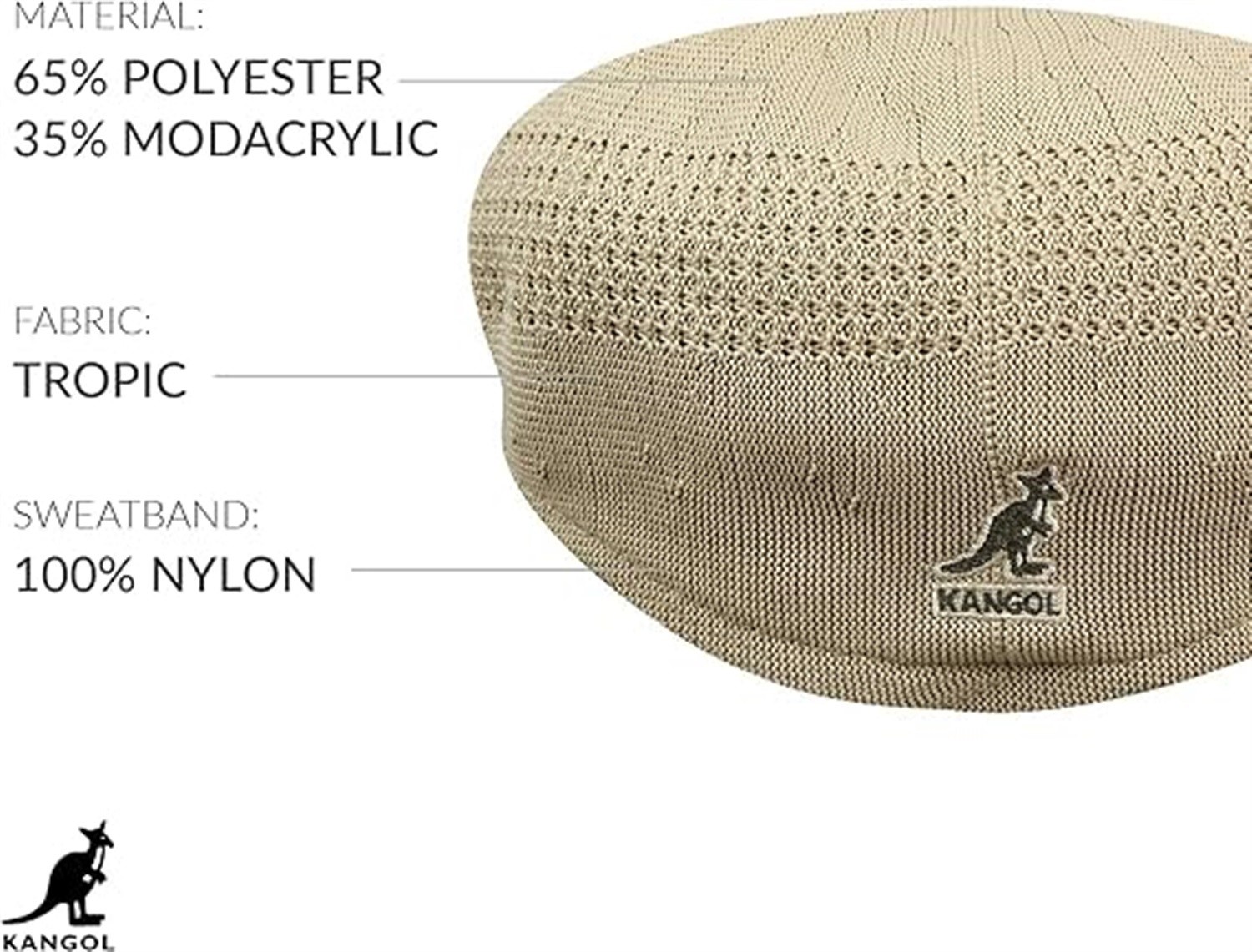 Kangol Unisex Tropic 504 Ventair Flat Cap, Size & Color Options