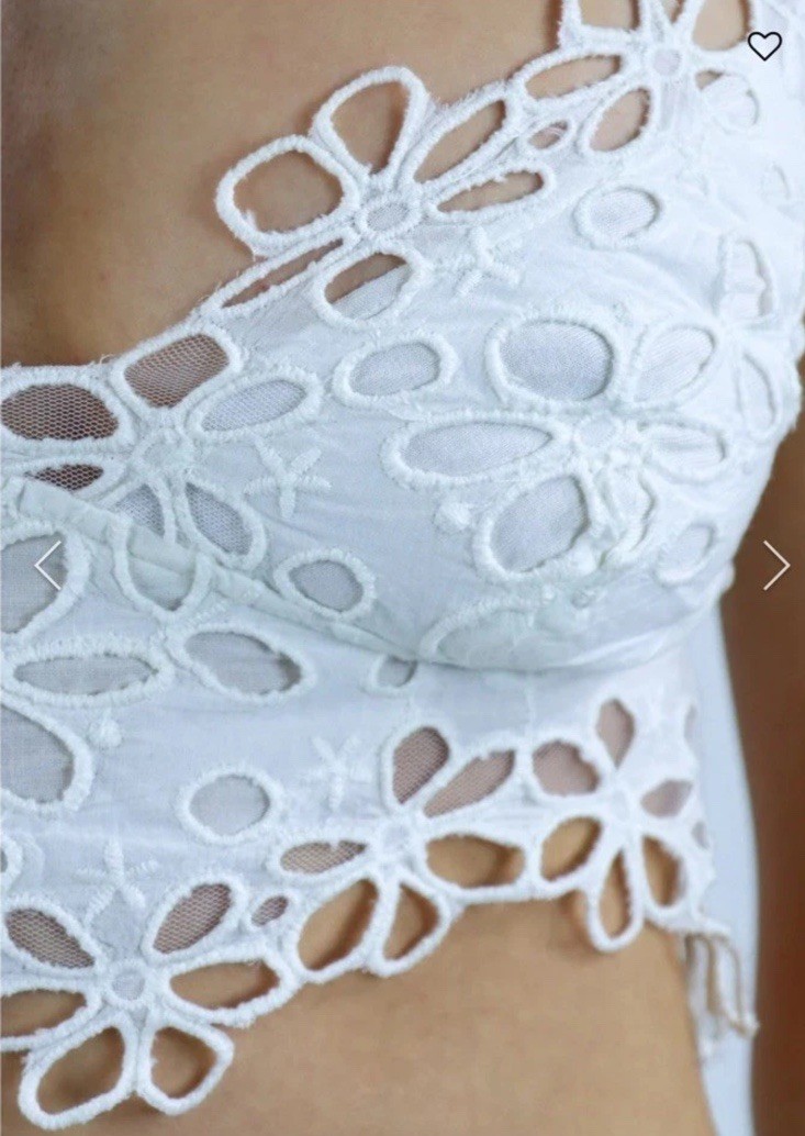 Intimately Free People Asteria Bralette Size Large Optic White Boho Festival