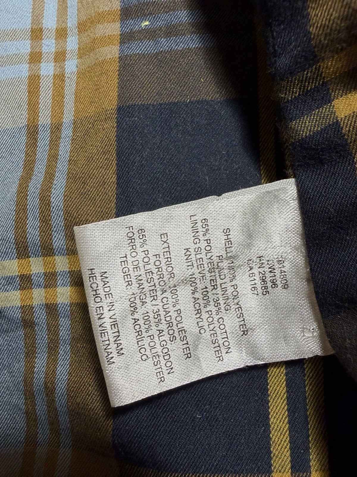 Vintage Pendleton Women’s Rain Slicker Jacket Yellow Hooded Plaid Lined Size S