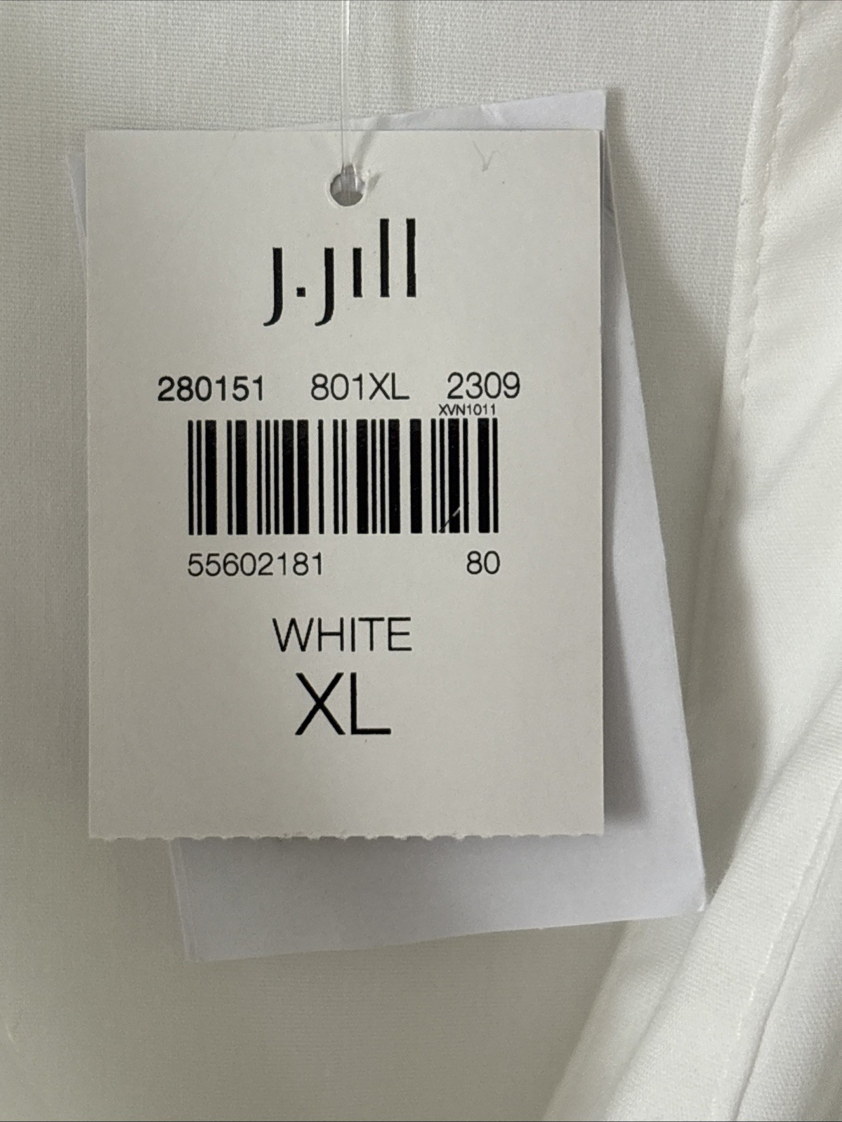 J. Jill Wearever Collection Poplin Shirt Ruched Twist Front Detail XL White