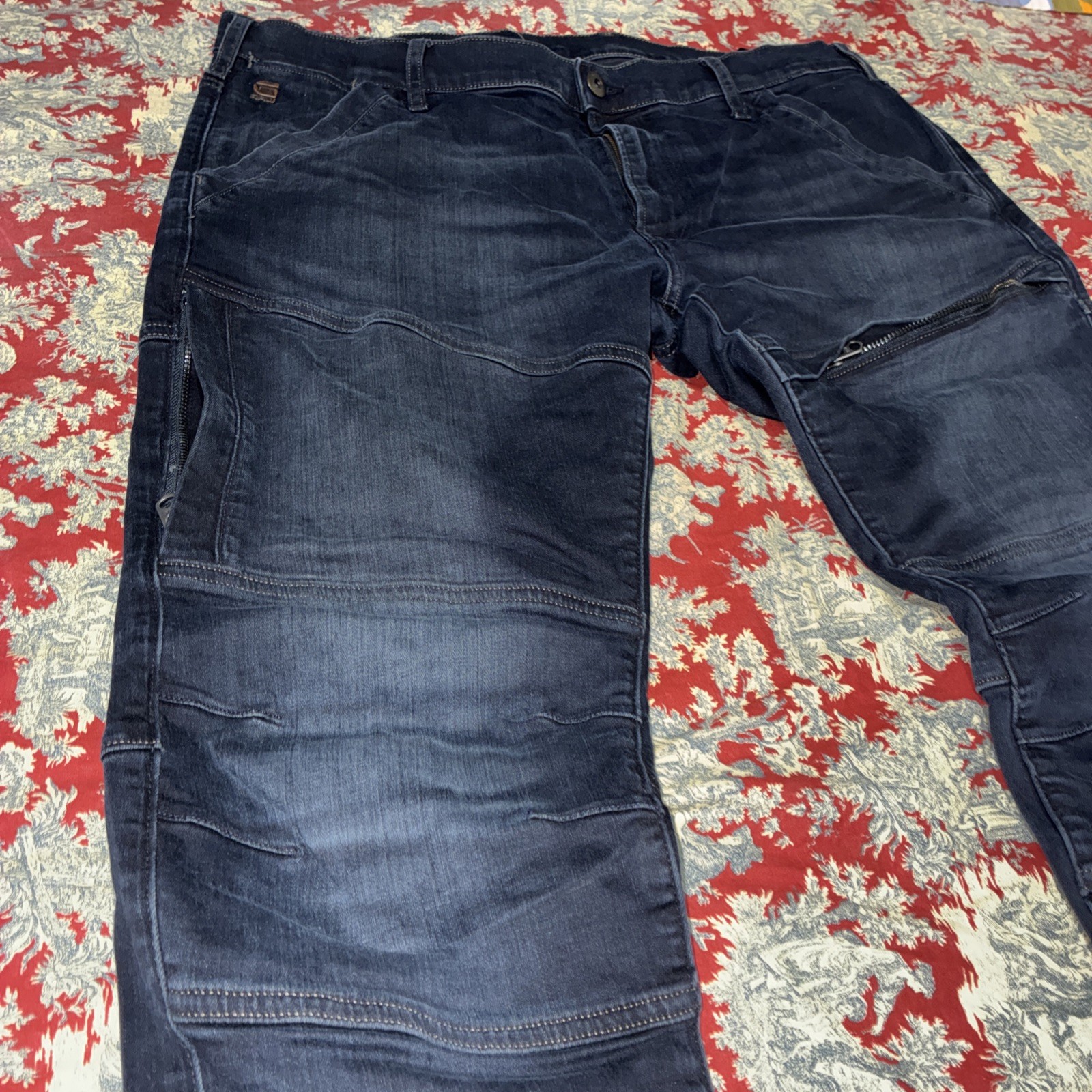 G Start Raw Jeans Sz 38×32 Men Blue Rackam 3D Skinny Distressed Used No Returns
