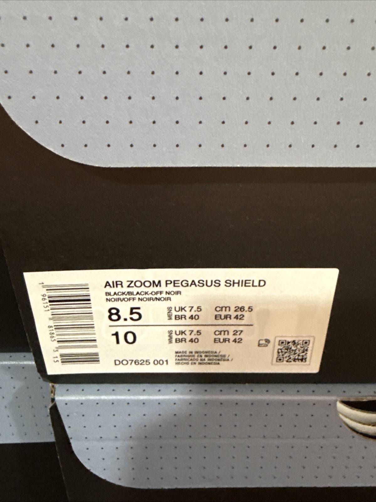 Nike Air Zoom Pegasus 39 Shield “Black/Black Noir” – (Men’s US 8.5) – DO7625-001