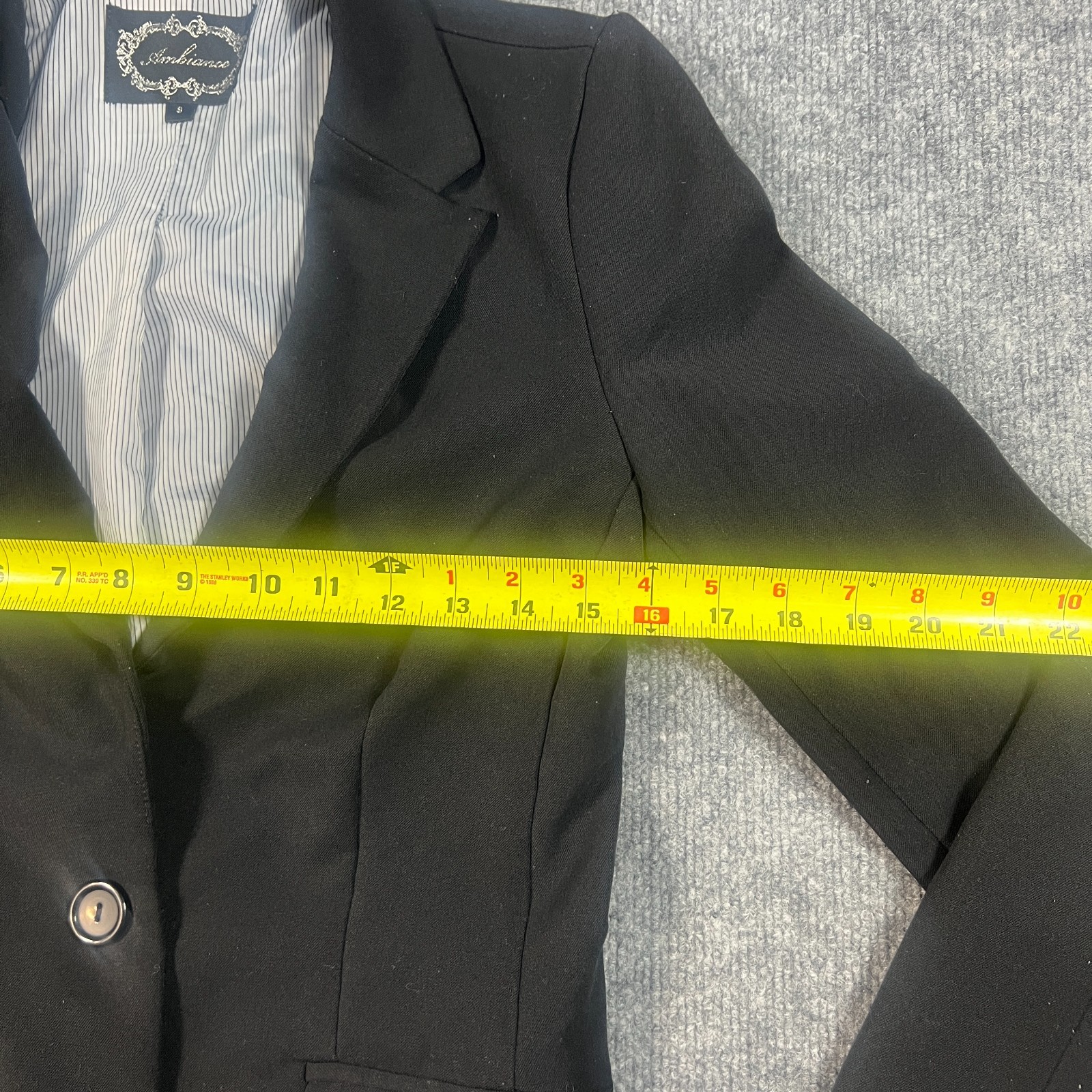 Ambiance Apparel Blazer Jacket Womens Small Black Fitted Stretch Business Formal