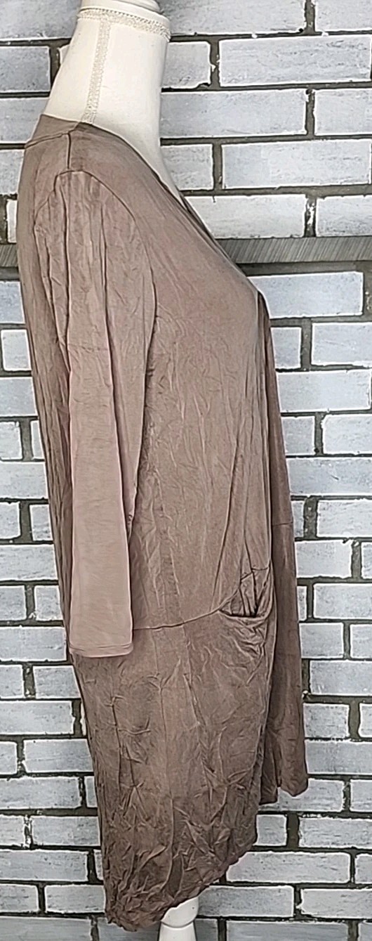 Anthropologie DOLAN Left Coast Tegan V-Neck Shift Dress with Pockets Small Brown