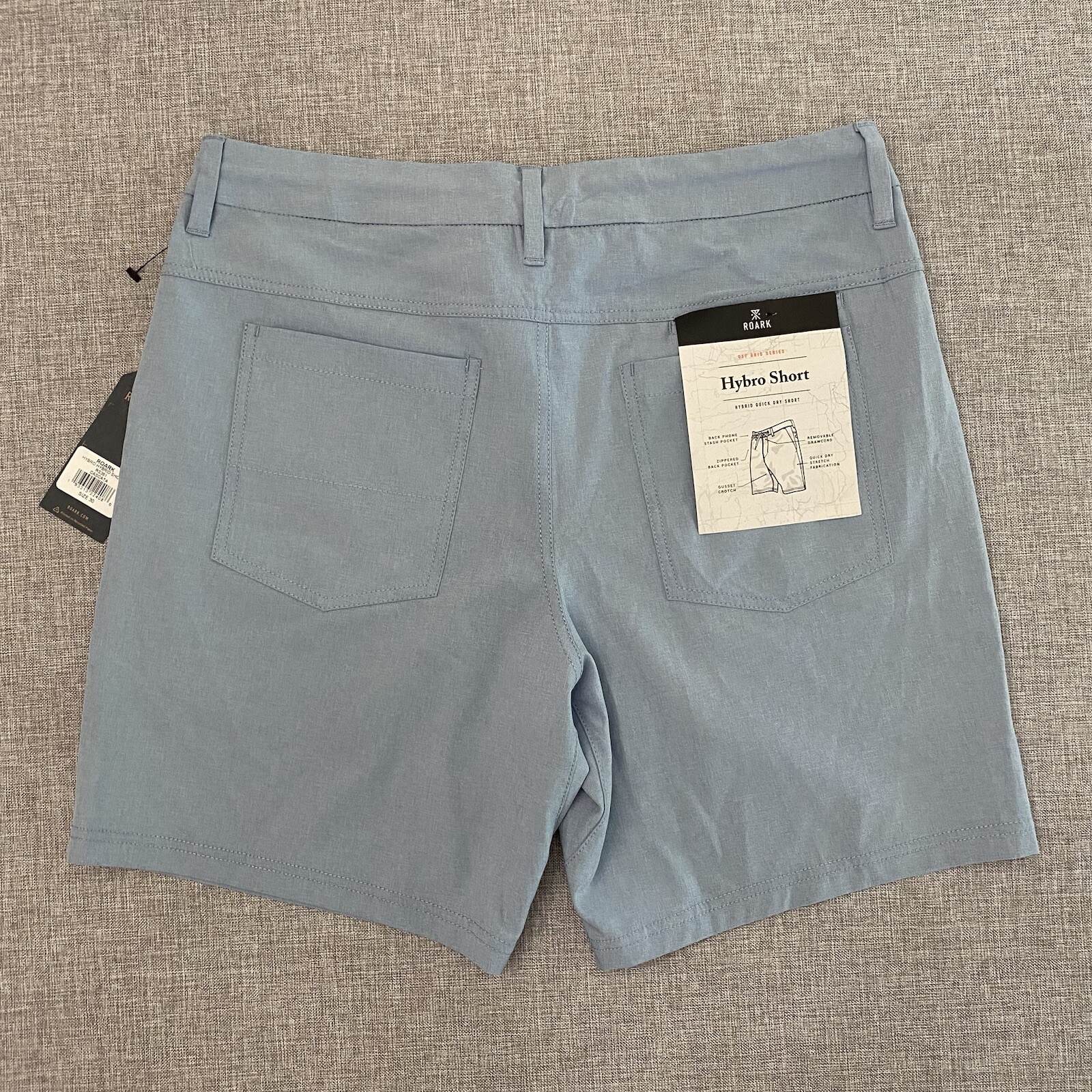 Roark Hybro Hybrid Mens 30 Amphibious Stretch Shorts Blue NWT