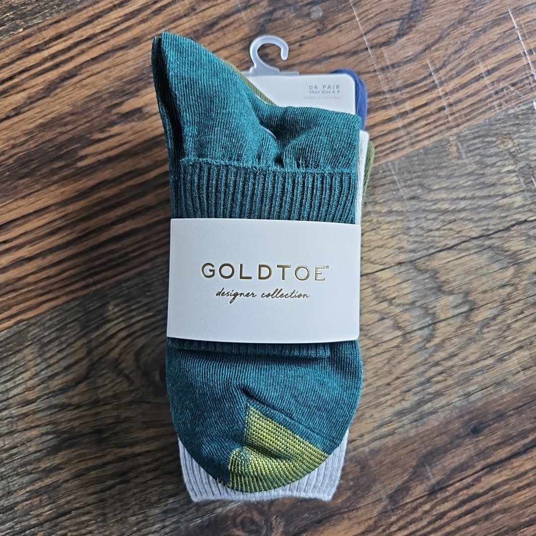 GOLDTOE Designer Women’s Convertible Turn Cuff Socks 6 Pack. Shoe Size 6-9.