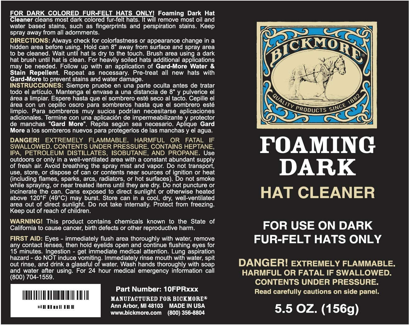 Foaming Dark Hat Cleaner | Remove Dirt, Dust, Fingerprints & Sweat Stains – Grea