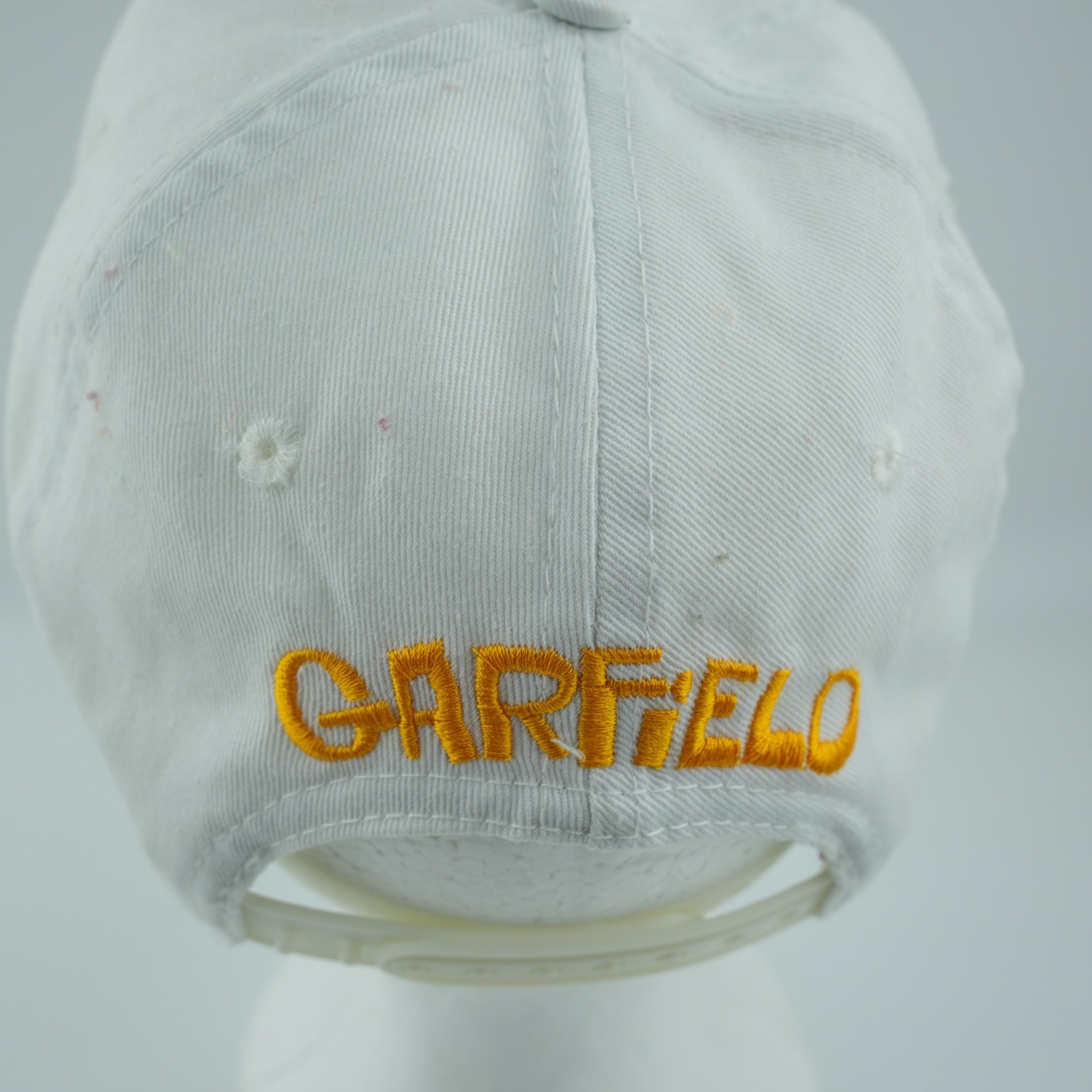Vintage 90s Garfield Hat Cap Snapback White Cartoon Nostalgia Collectible