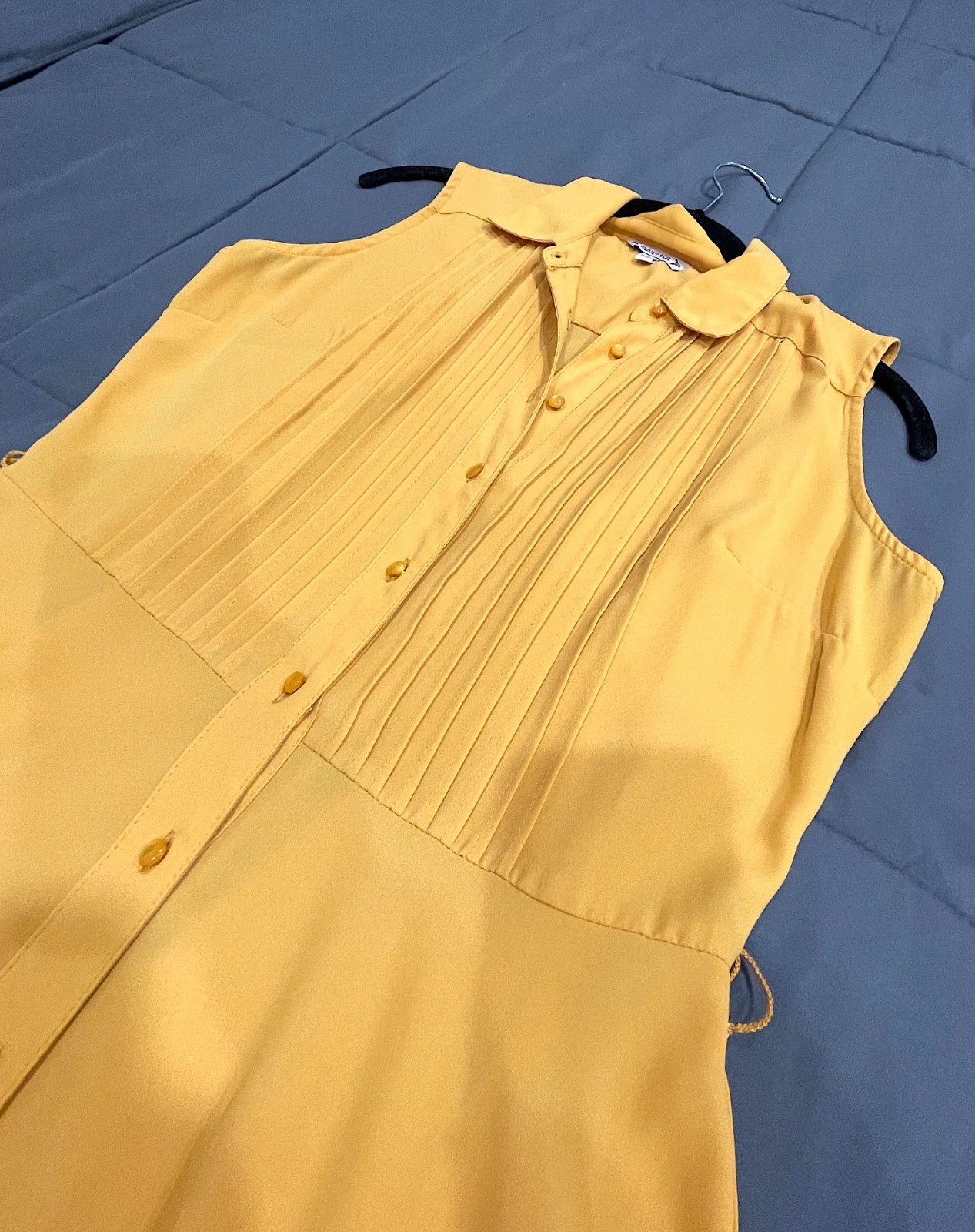 Nanette Lepore Sleeveless Collared Safari Maxi Shirt Dress Mustard Gold Size 2