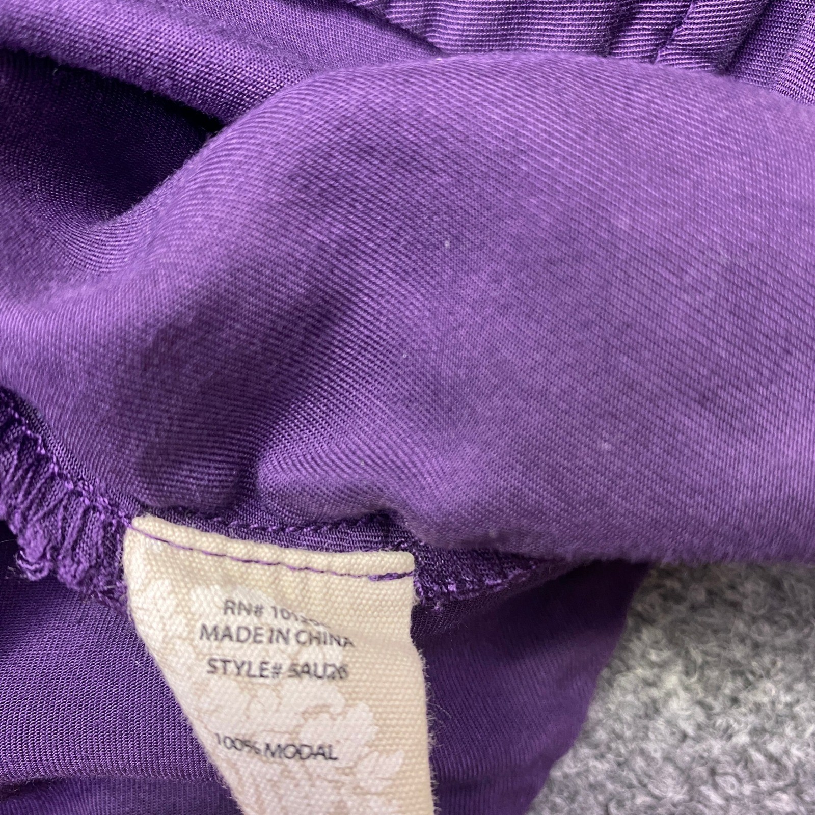 Soft Surroundings Purple Pintuck Waist Button Down Modal Shirt 1X 5AU26