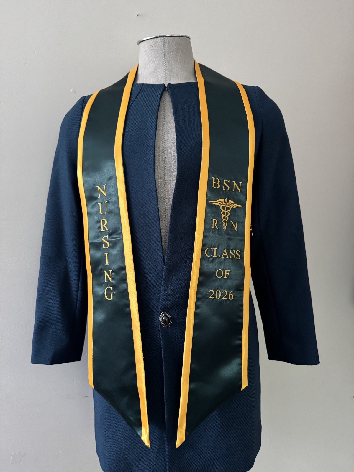 BSN RN Nursing Graduation Stole 2026 Embroidered Sash With Medical Logo