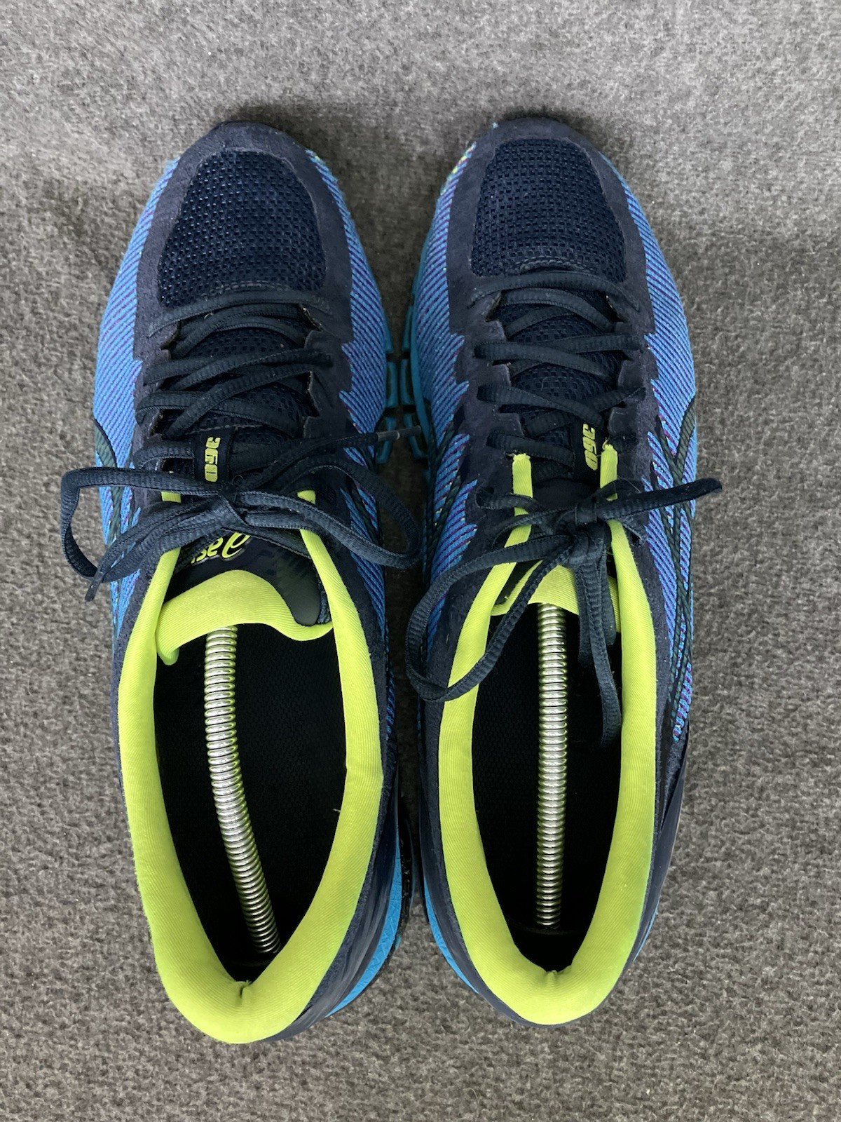 Asics Gel Quantum 360 Mens 13 Blue Yellow Running Shoes Sneakers 1021A134 ISSUES