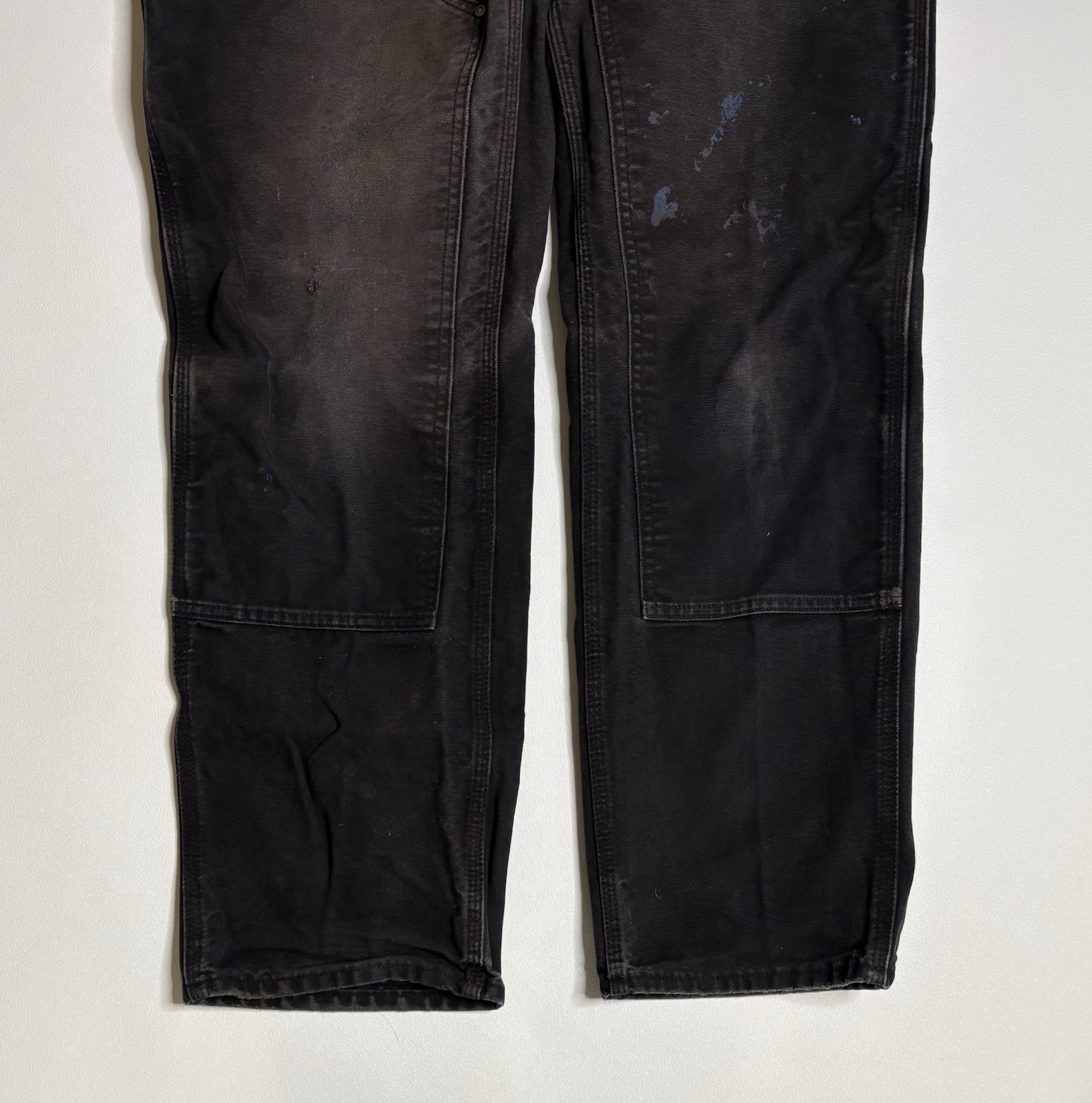 Carhartt Double Knee Duck Canvas Carpenter Pants Made In USA B01-BLK 30 x 30*