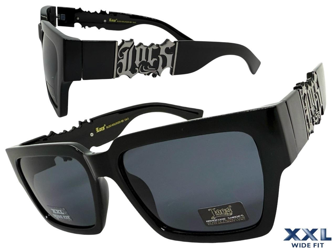 Biker Hardcore Gangster Hip Hop LOCS SUNGLASSES XXL Frame For Big Wide Fat Heads