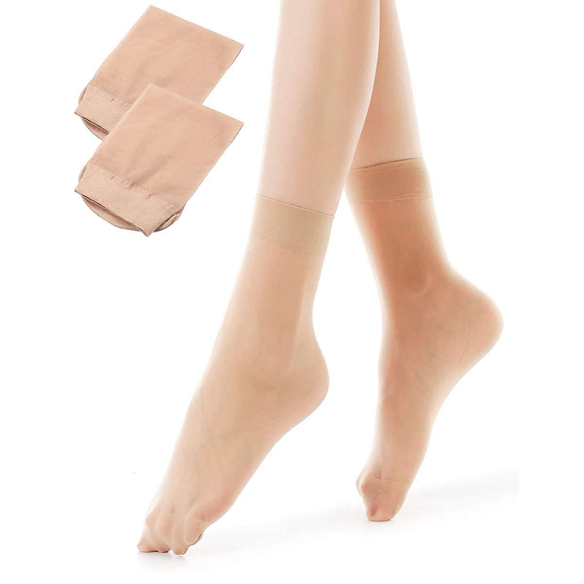 5/10Pairs Women Ankle Socks Nylon Ultra Thin Silk Sheer Outdoor Short Stockings