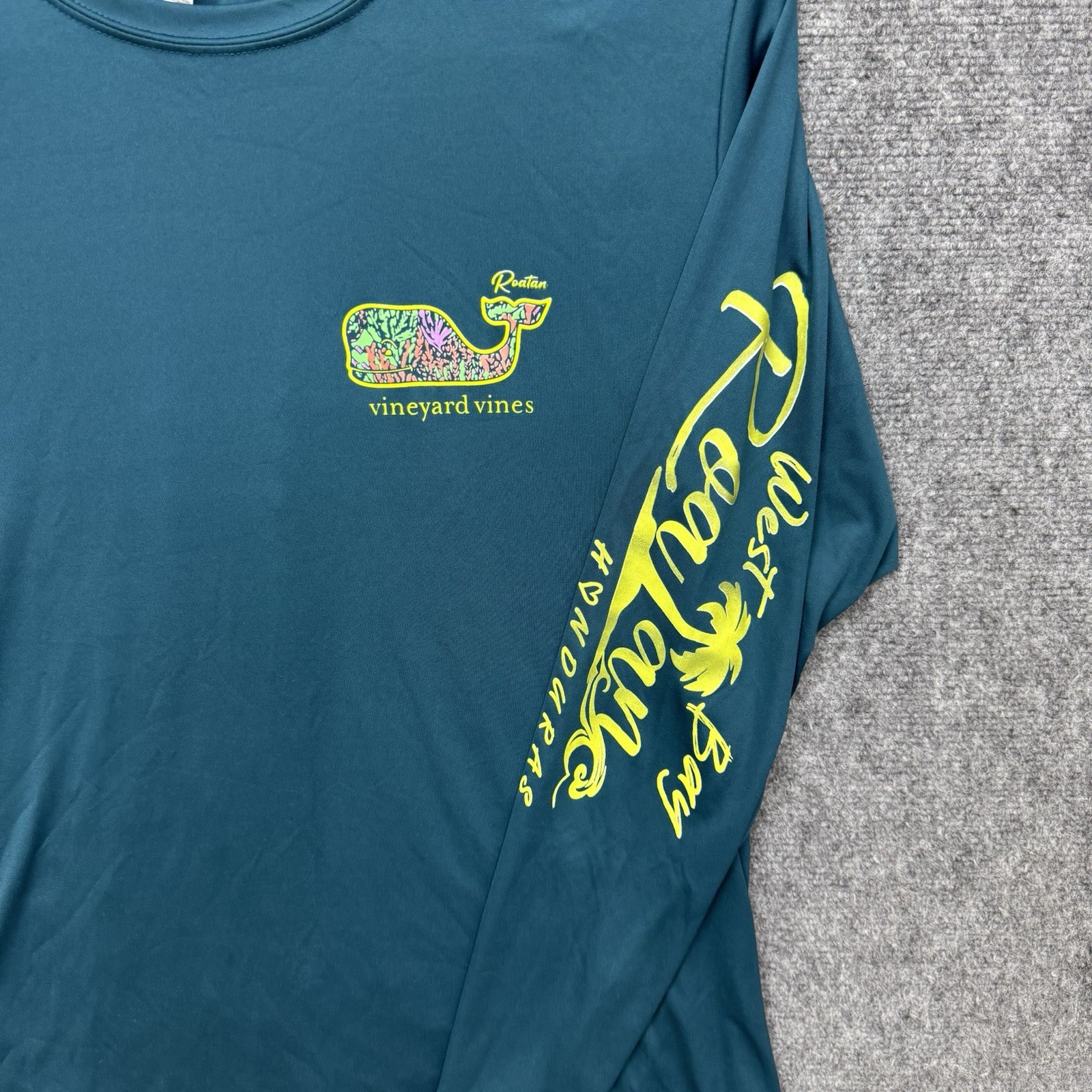 Vineyard Vines Shirt teal Roatan Honduras West Bay Graphic men’s size XL