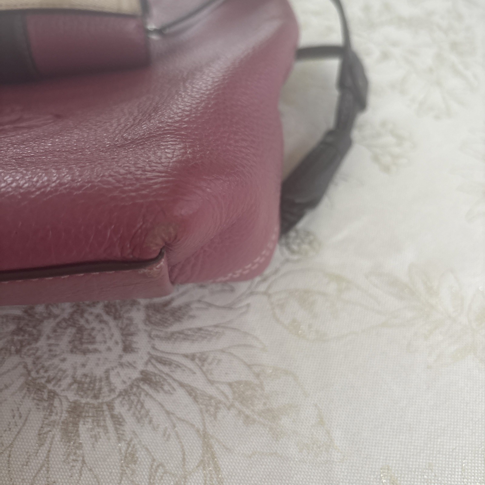 Coach Leather Tote Andy Horse And Carriage Light Raspberry With Matching Wallet