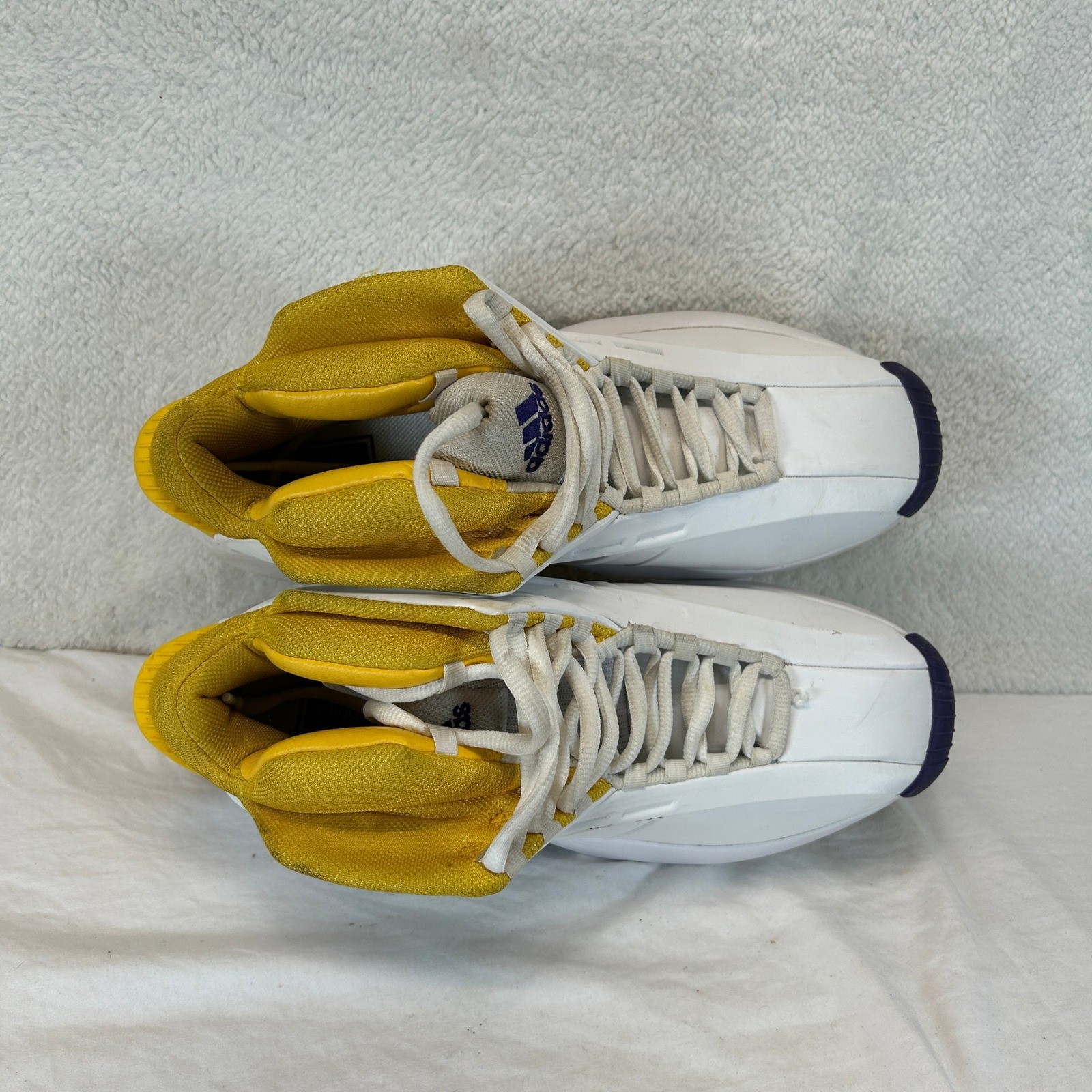 adidas Crazy 1 The Kobe White Yellow Purple Basketball Shoes Mens Size 10.5