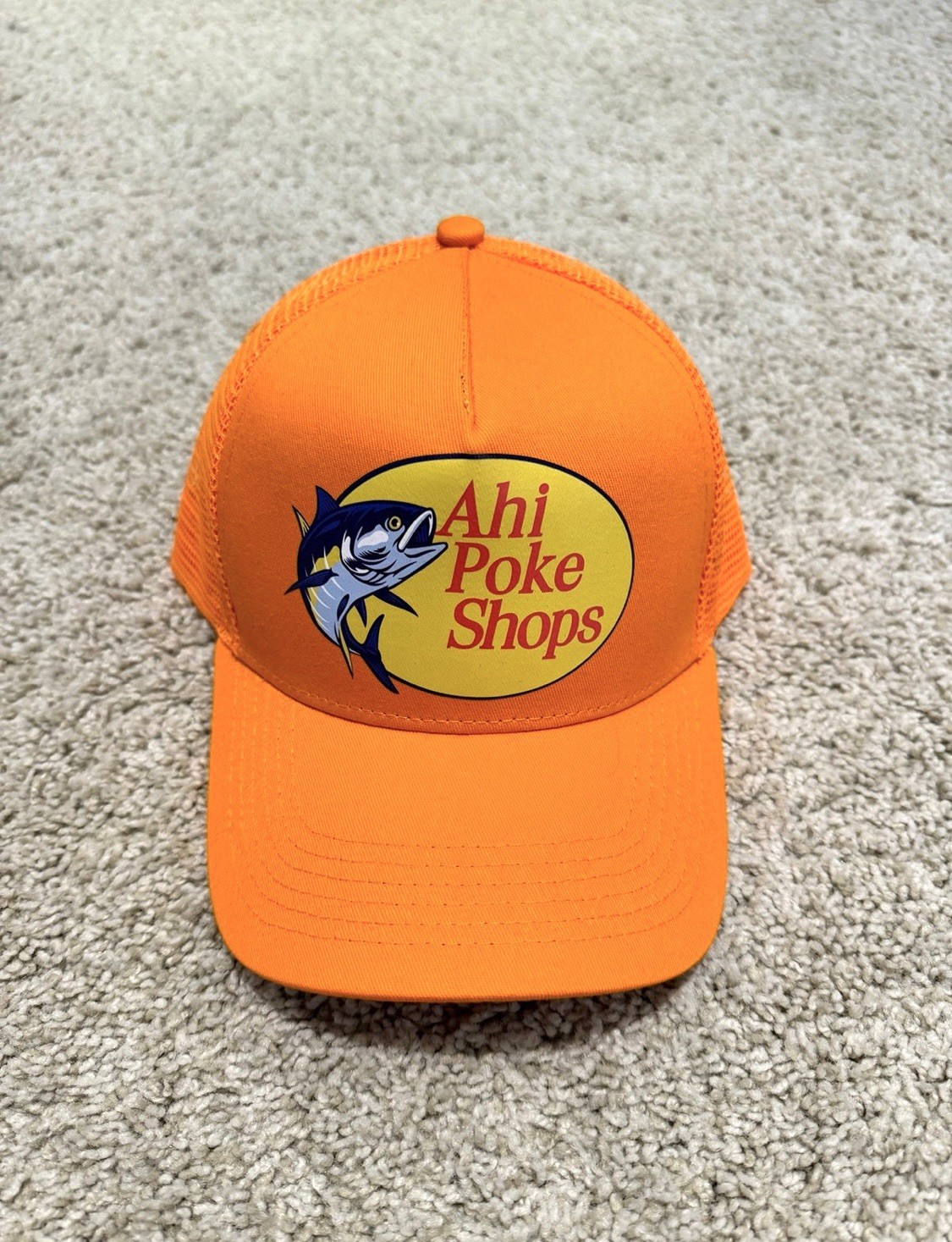 Defend Hawaii Ahi Poke Shops Orange Trucker Hat