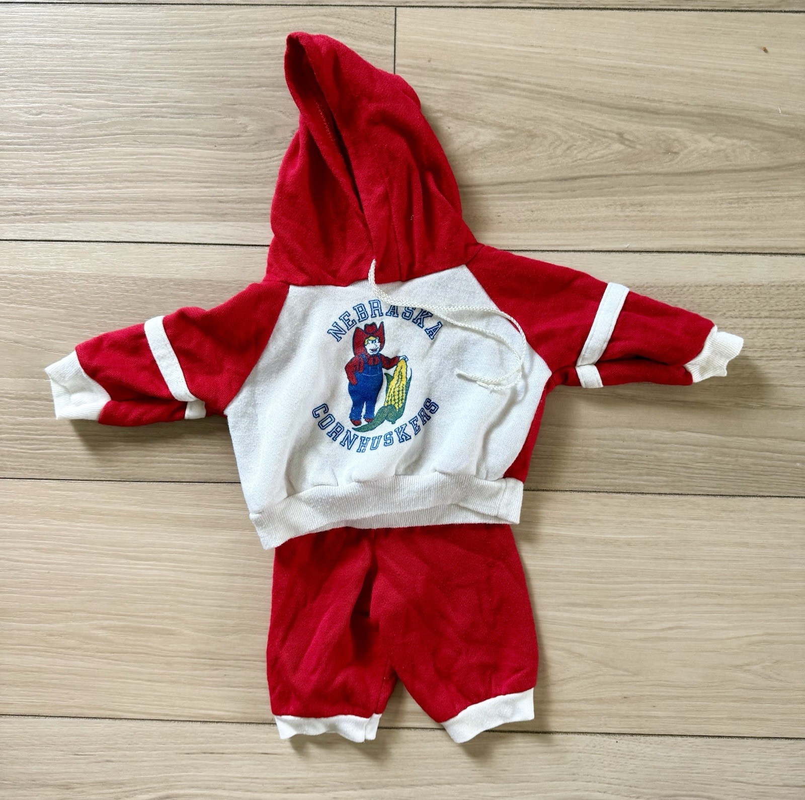 Vintage Nebraska Cornhuskers Toddler Sweatsuit Herbie Husker Hoodie Set