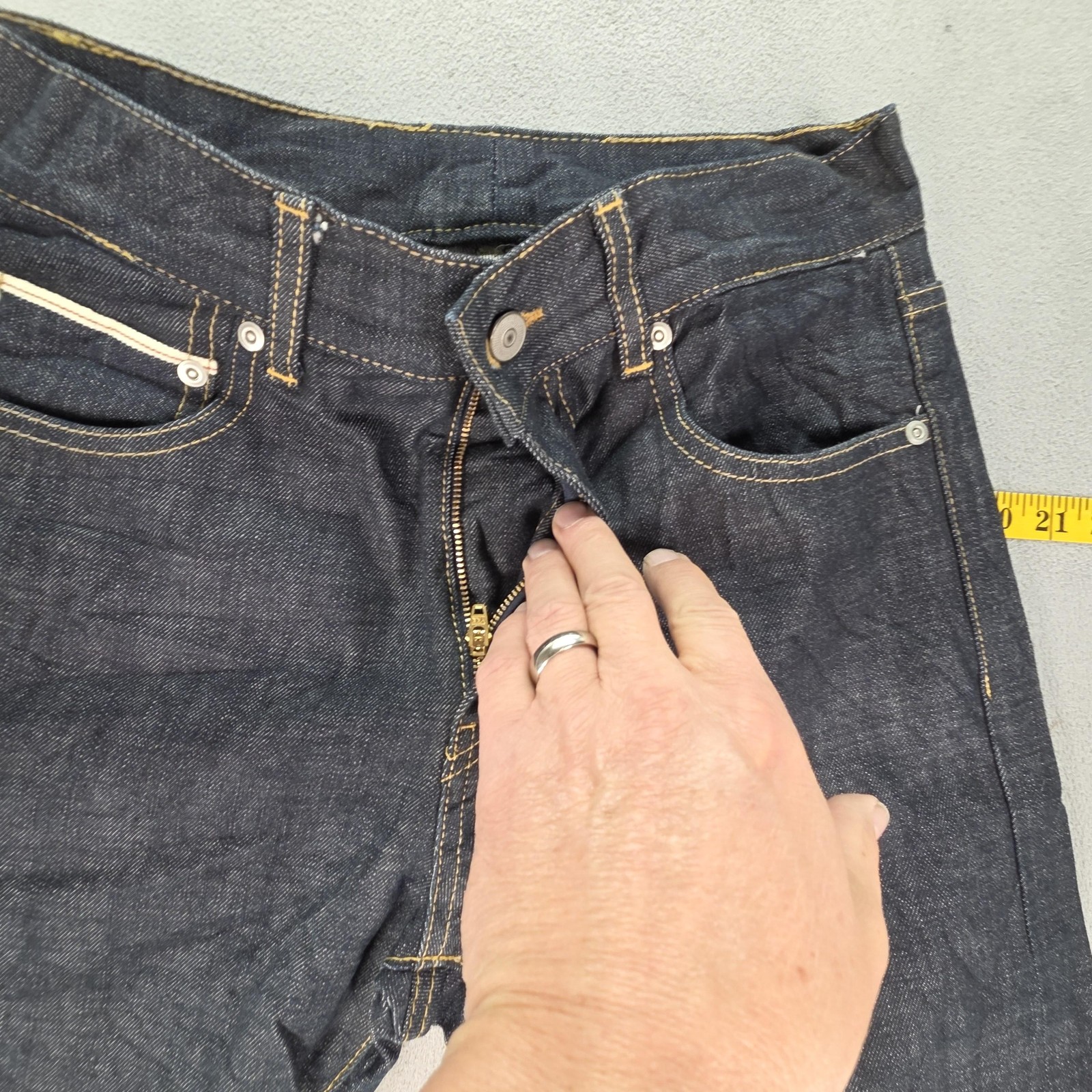 Uniform Bridge Jeans Womens Selvedge High Rise Slim Straight Fits 26×29